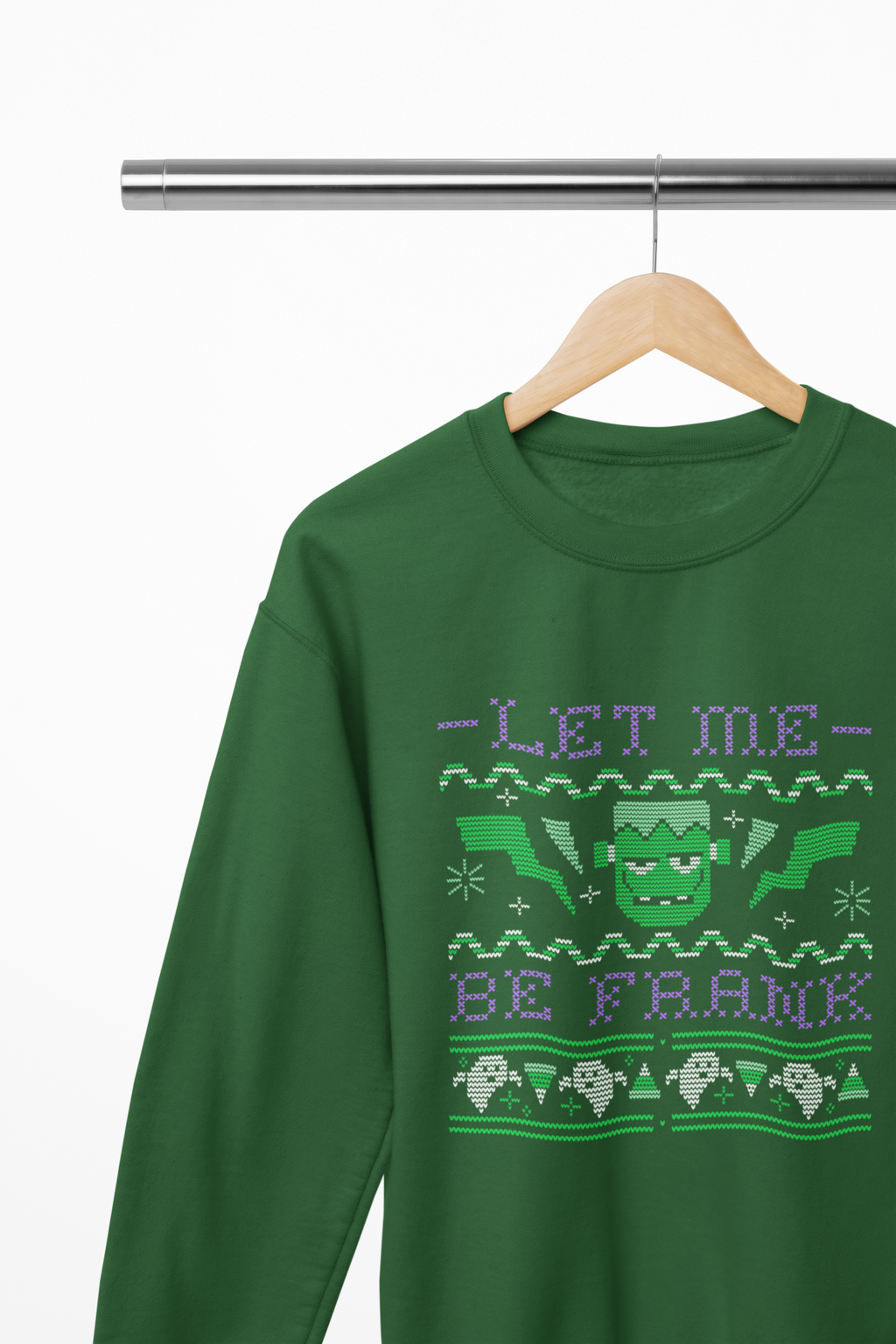 Let Me Be Frank Halloween Sweatshirt | Frankenstein Ugly Jumper