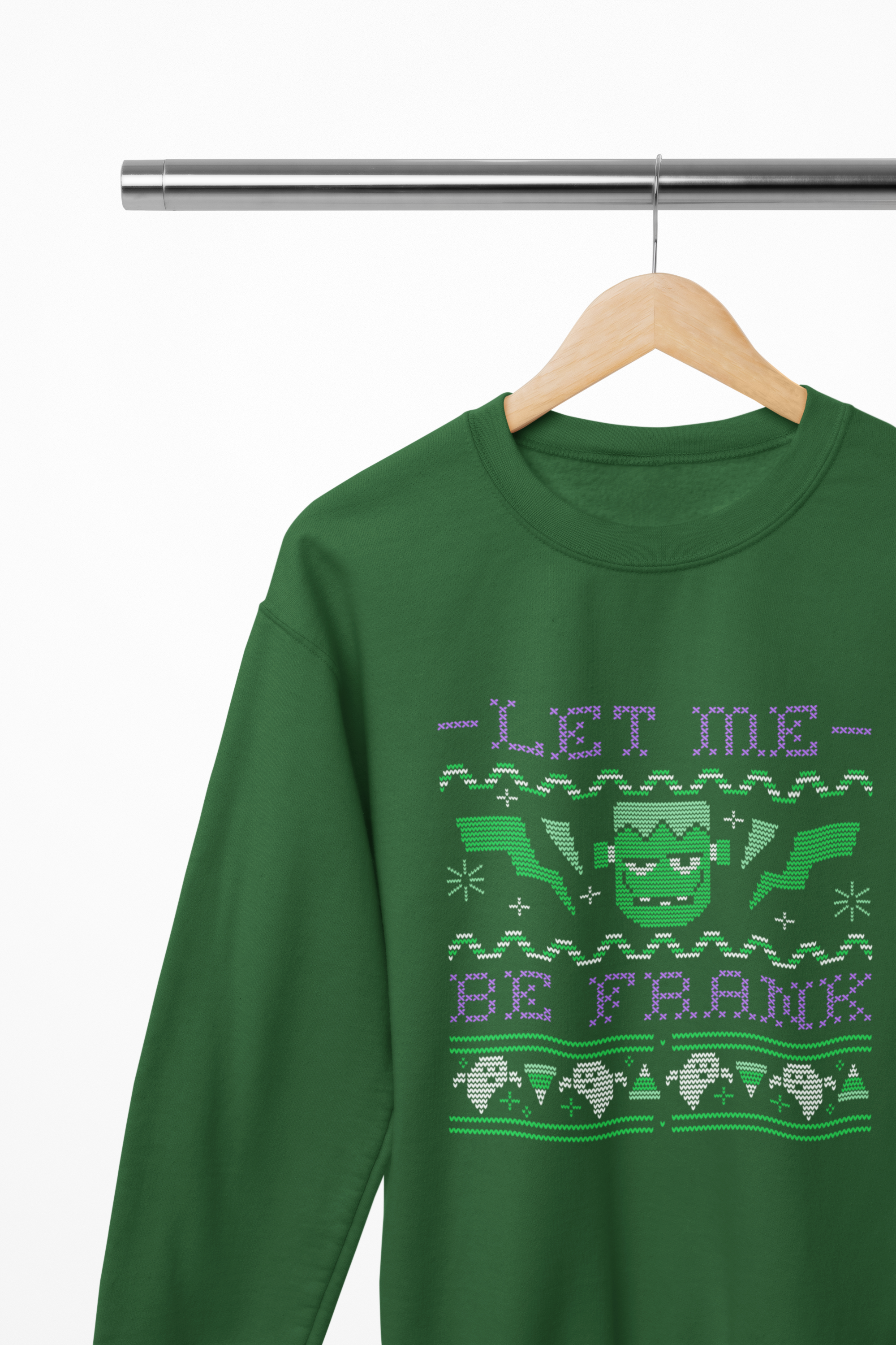 Let Me Be Frank Halloween Sweatshirt | Frankenstein Ugly Jumper