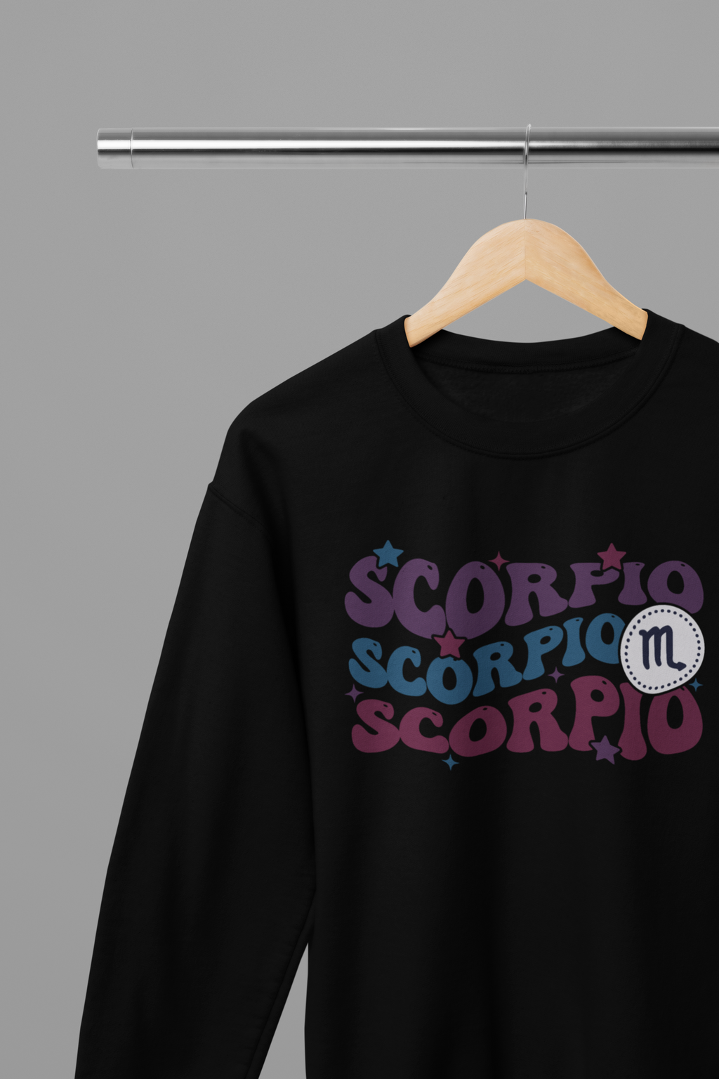 Scorpio Zodiac Fun Colour Font Sweatshirt
