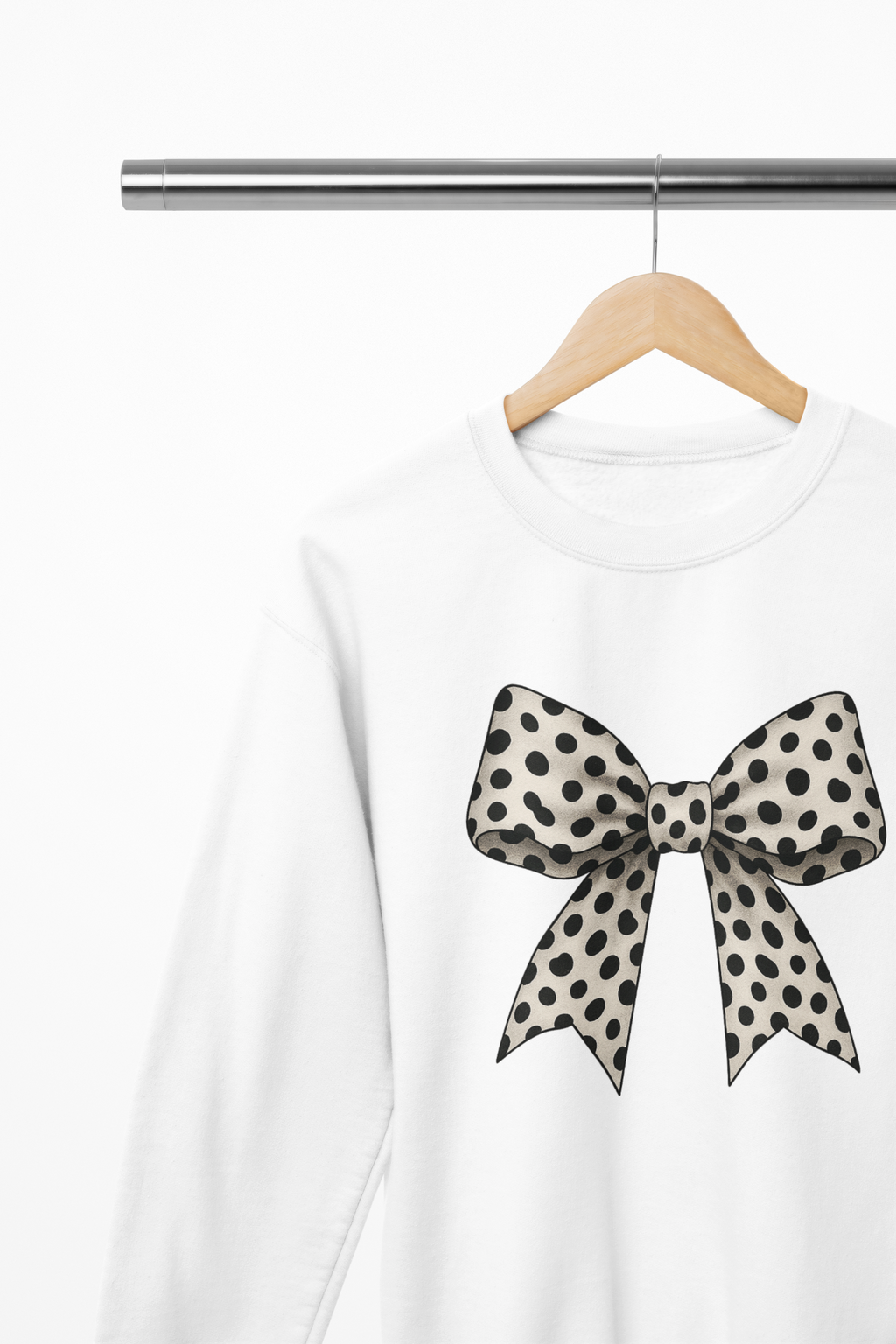 Polka Dot Coquette Bow Sweatshirt & T-Shirt – Retro Dot Print, UK Fit