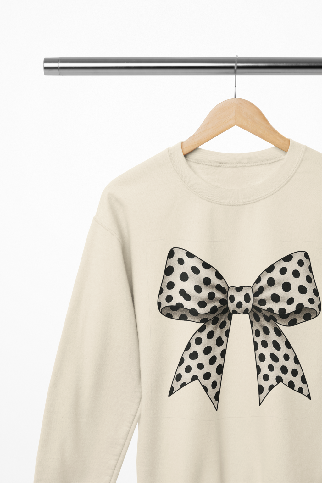 Polka Dot Coquette Bow Sweatshirt & T-Shirt – Retro Dot Print, UK Fit