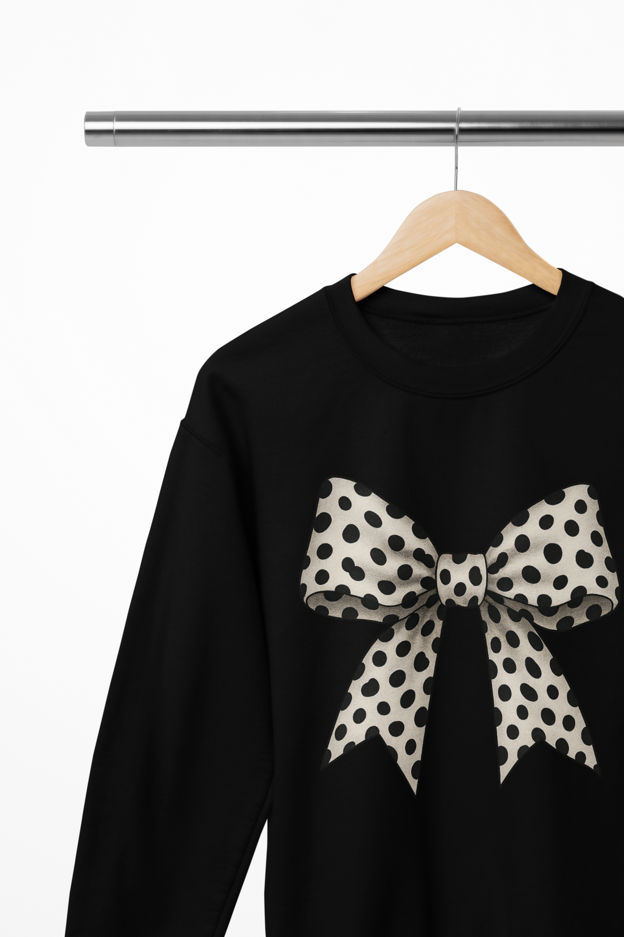 Polka Dot Coquette Bow Sweatshirt & T-Shirt – Retro Dot Print, UK Fit