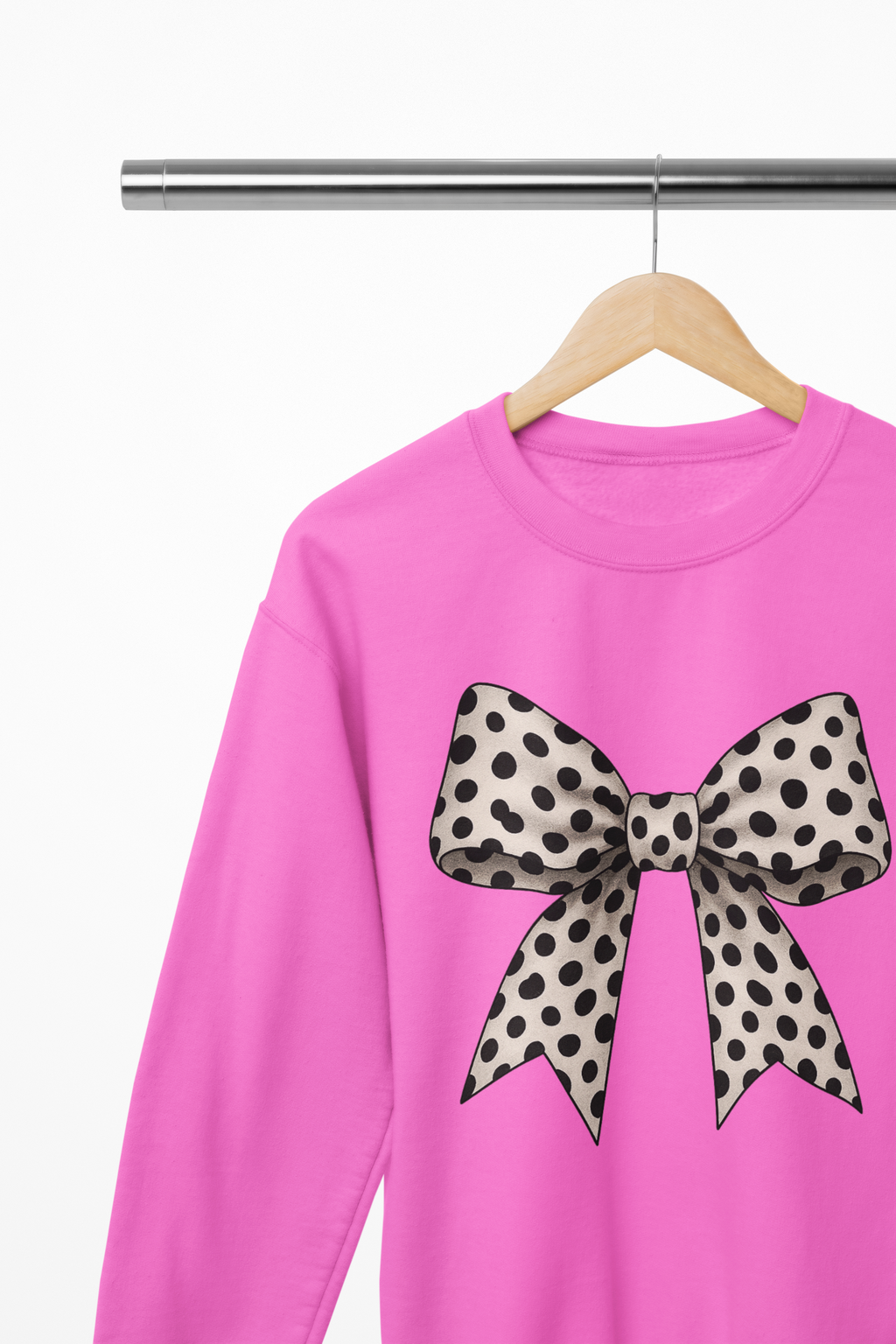 Polka Dot Coquette Bow Sweatshirt & T-Shirt – Retro Dot Print, UK Fit