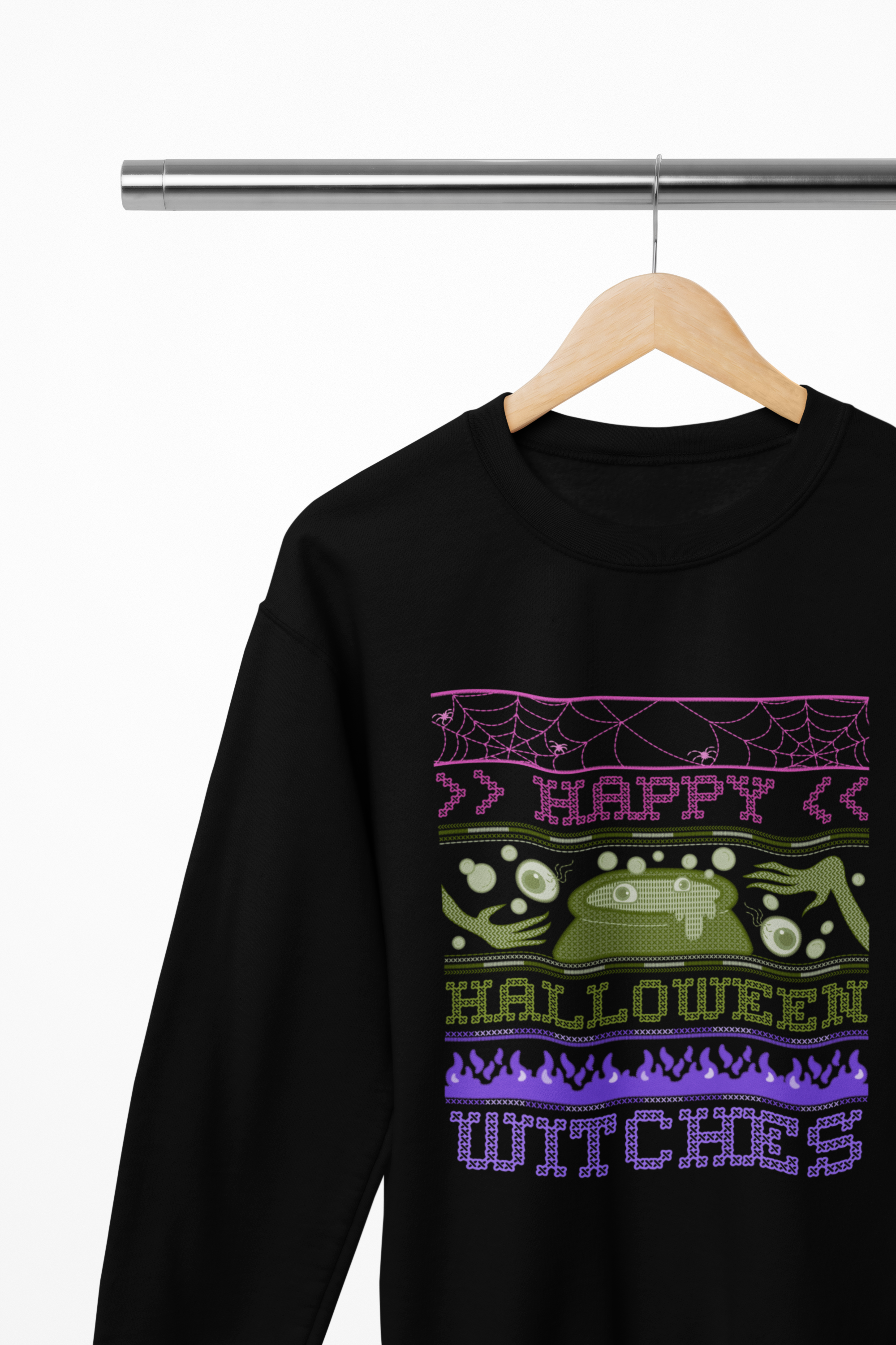 Happy Halloween Witches Sweatshirt & T-Shirt | Retro Spooky Jumper