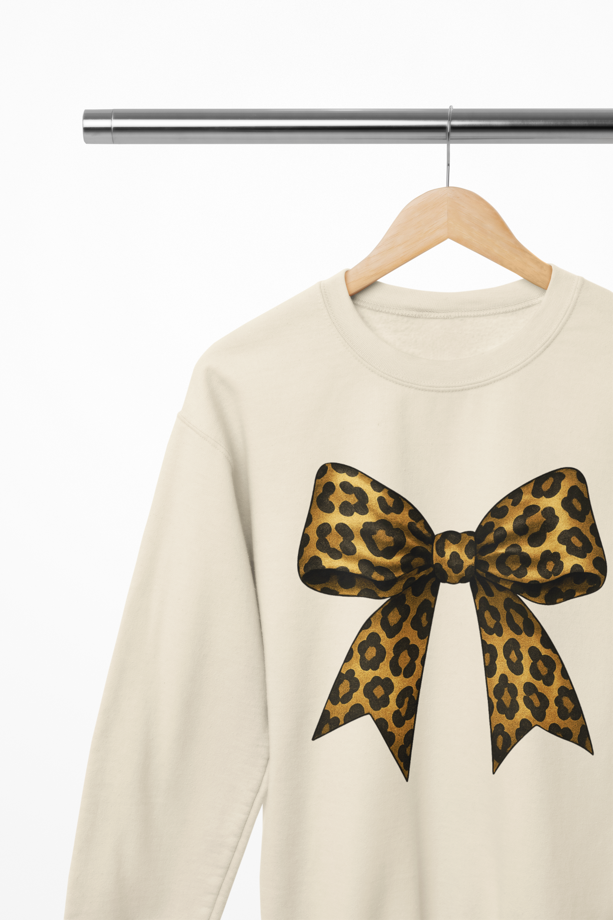 Leopard Bow Sweatshirt or T-Shirt – Bold Animal Print Gift UK