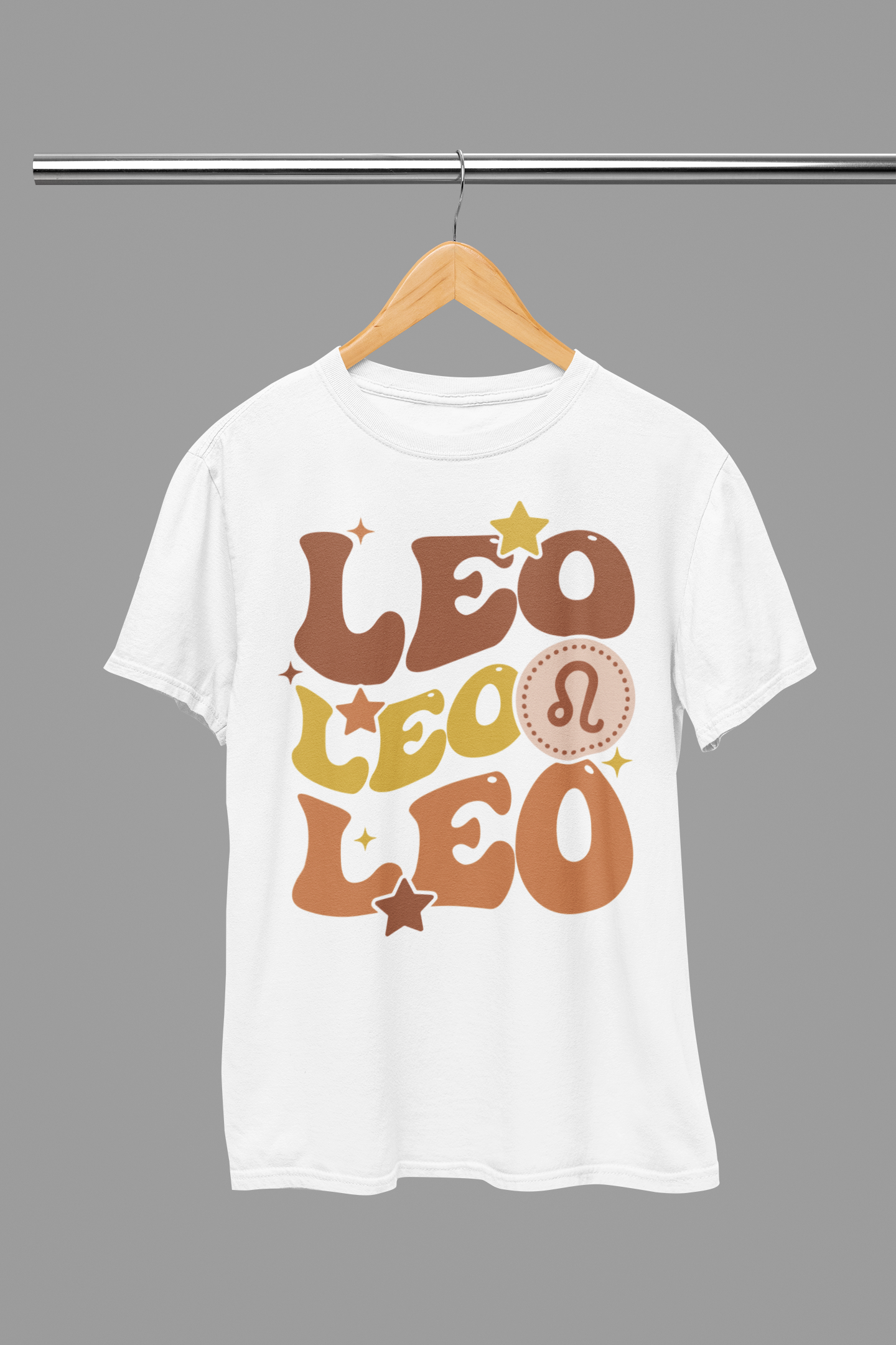LEO Zodiac Fun Colour Font T-Shirt