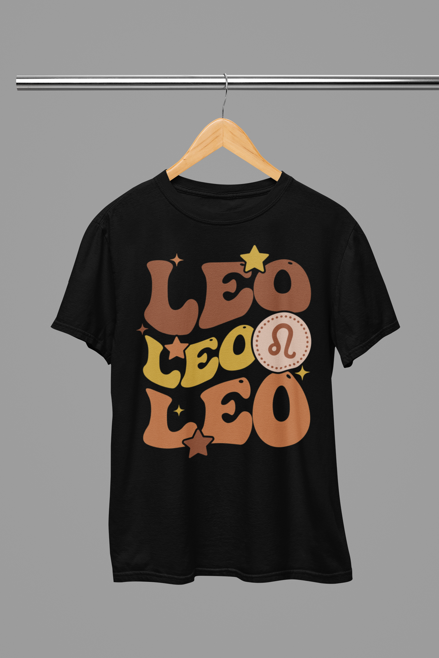 LEO Zodiac Fun Colour Font T-Shirt