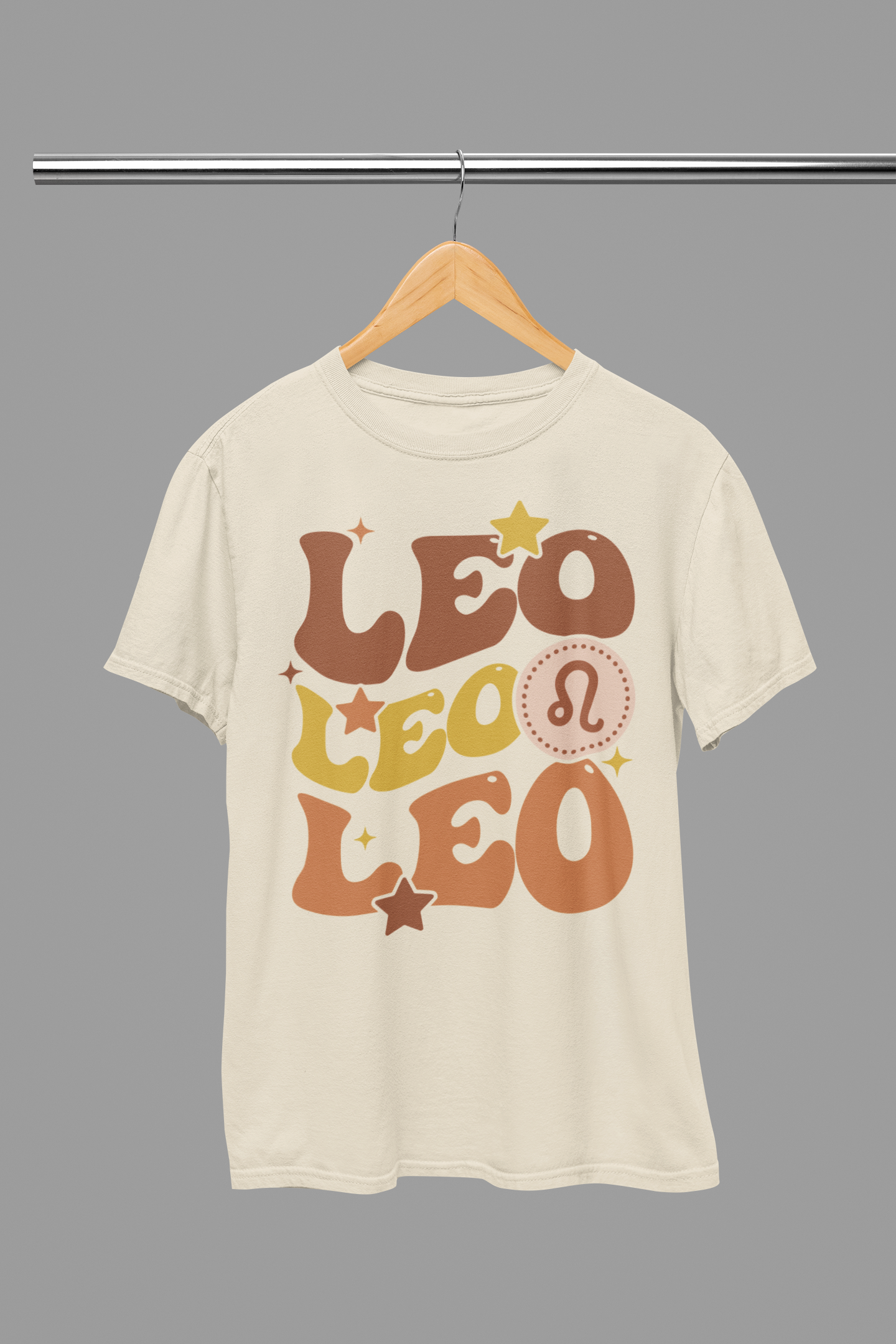 LEO Zodiac Fun Colour Font T-Shirt