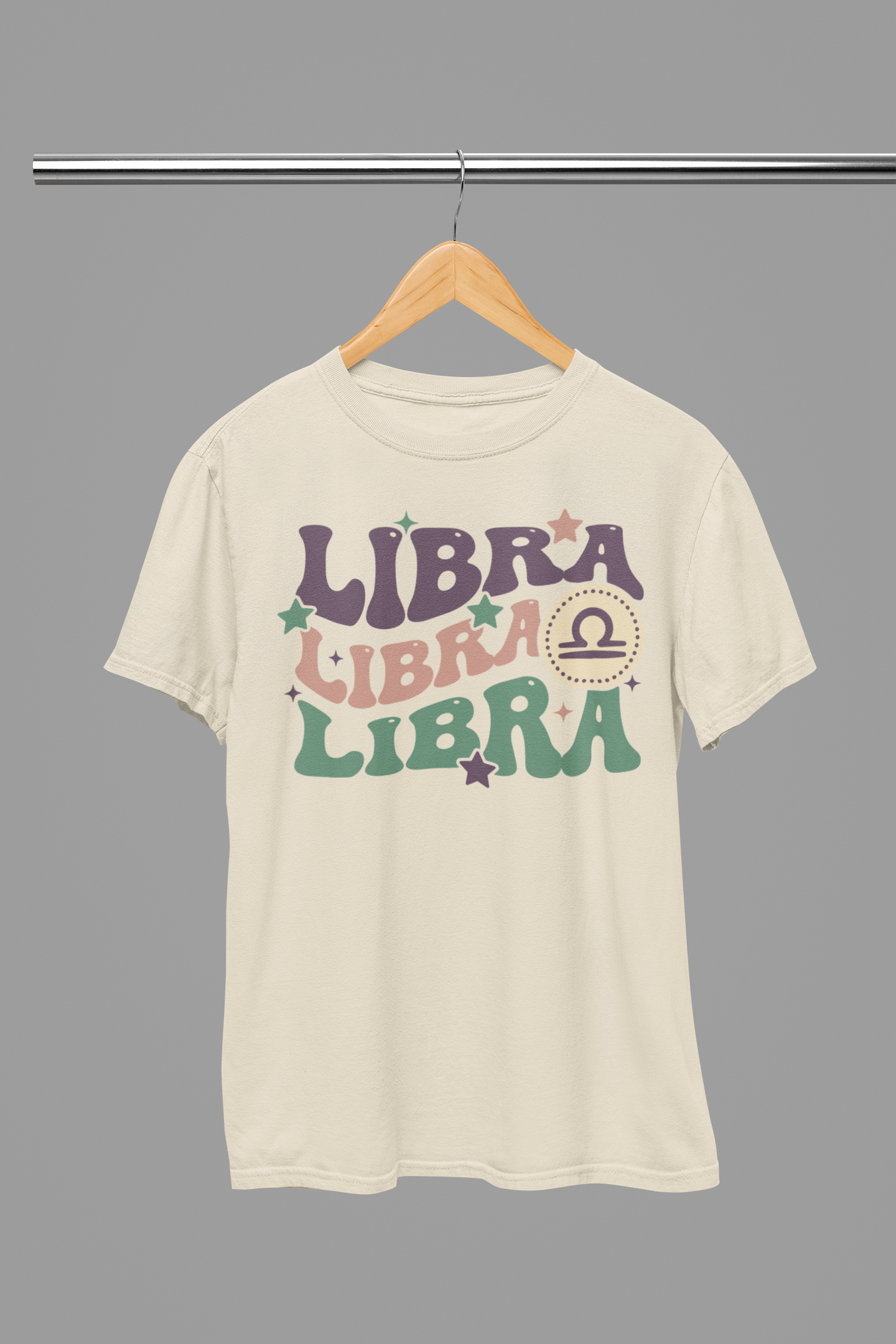 LIBRA Zodiac Fun Colour Font T-Shirt