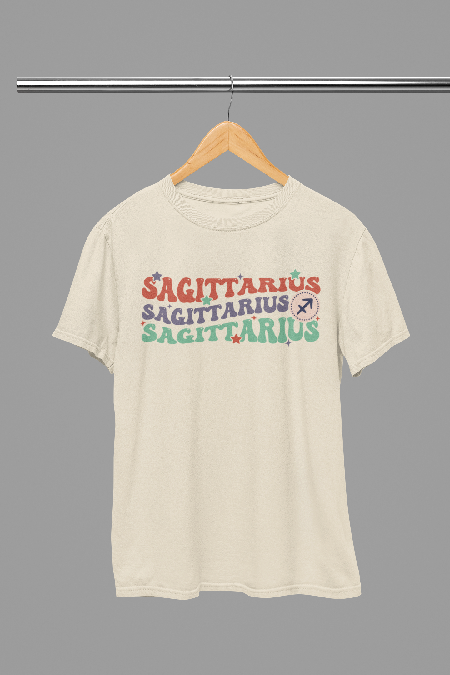 SAGITTARIUS Zodiac Fun Colour Font T-Shirt