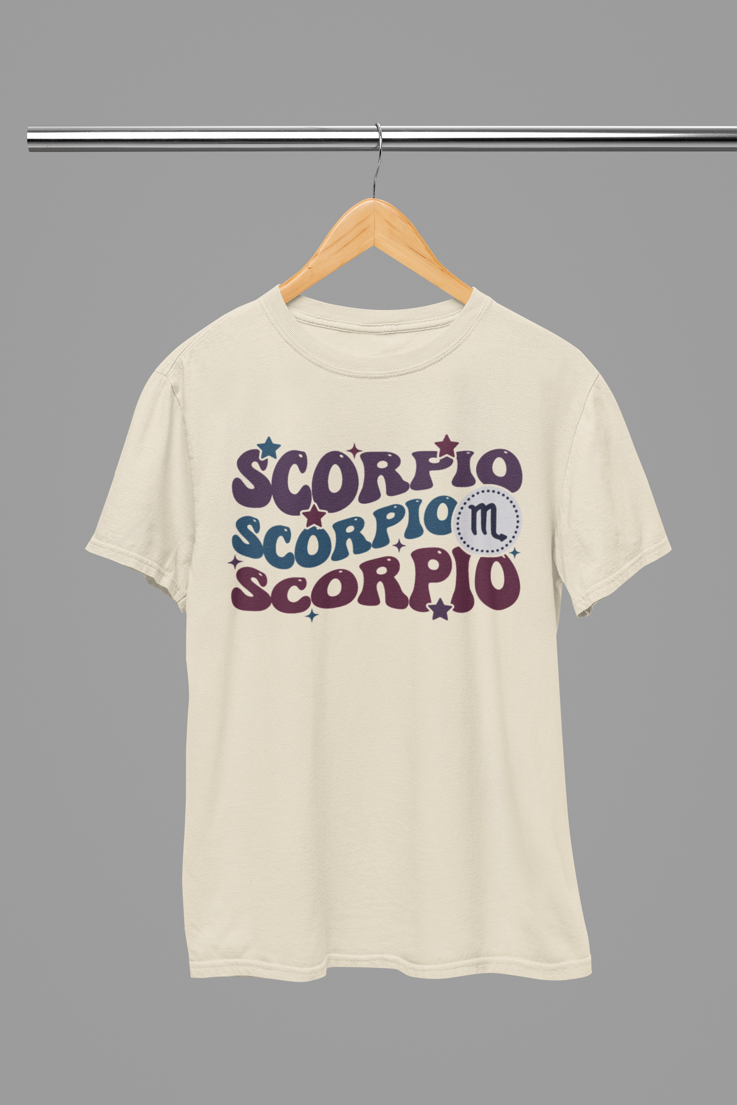 SCORPIO Zodiac Fun Colour Font T-Shirt