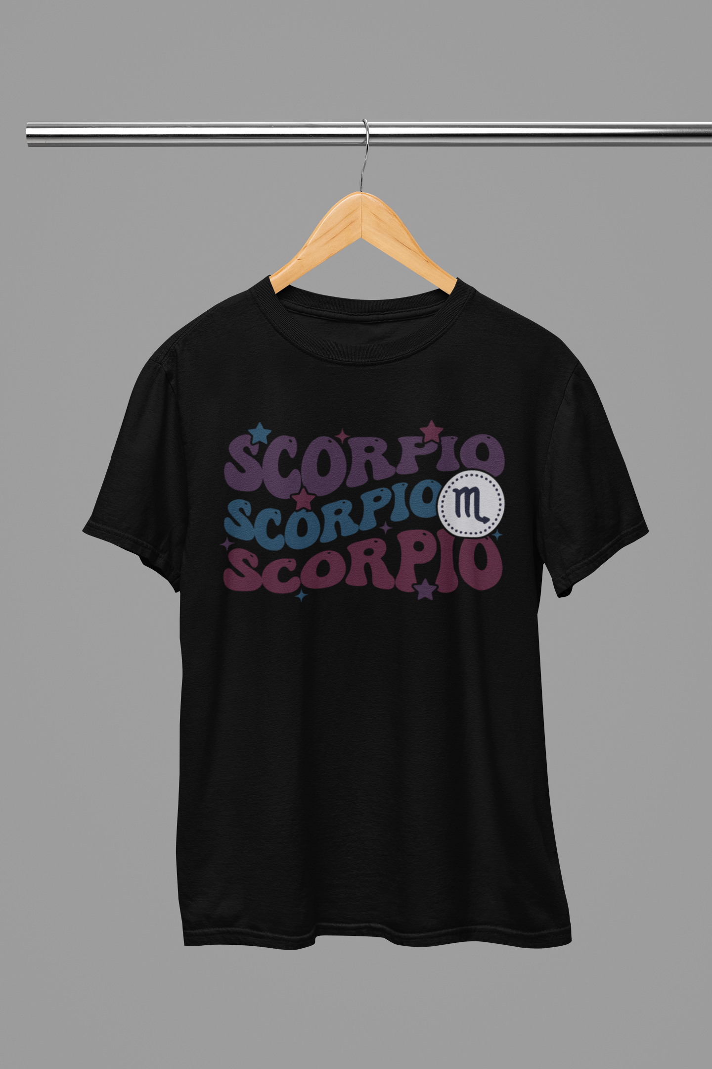 SCORPIO Zodiac Fun Colour Font T-Shirt