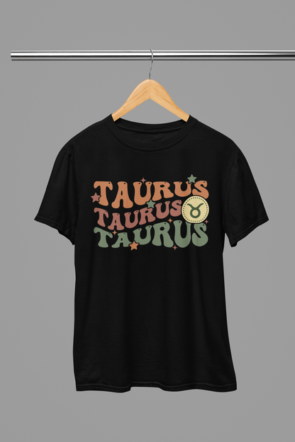 TAURUS Zodiac Fun Colour Font T-Shirt