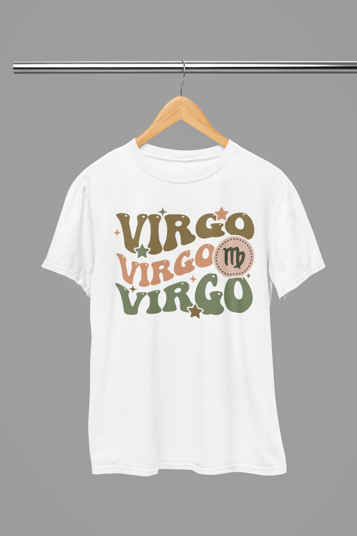 VIRGO Zodiac Fun Colour Font T-Shirt