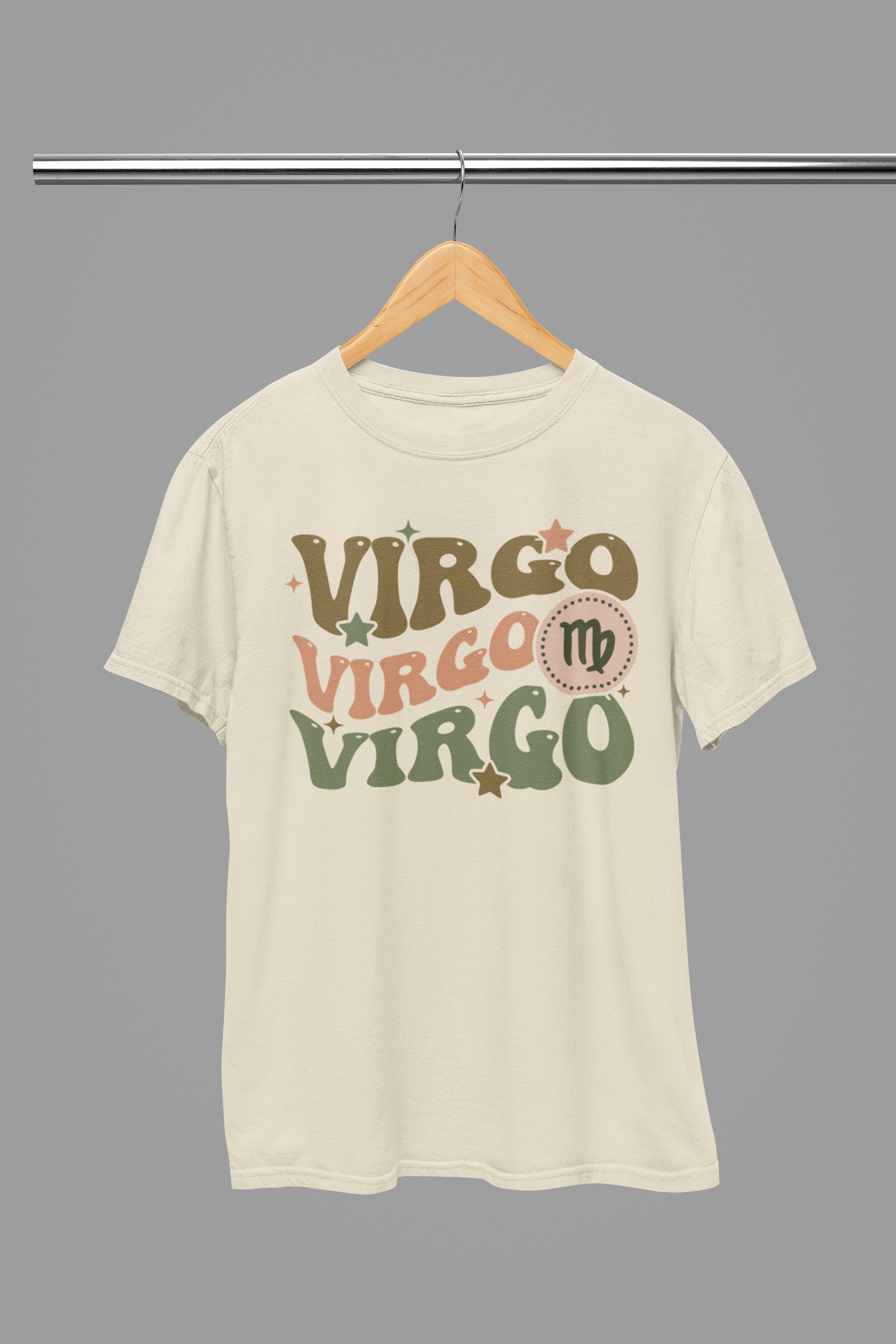 VIRGO Zodiac Fun Colour Font T-Shirt