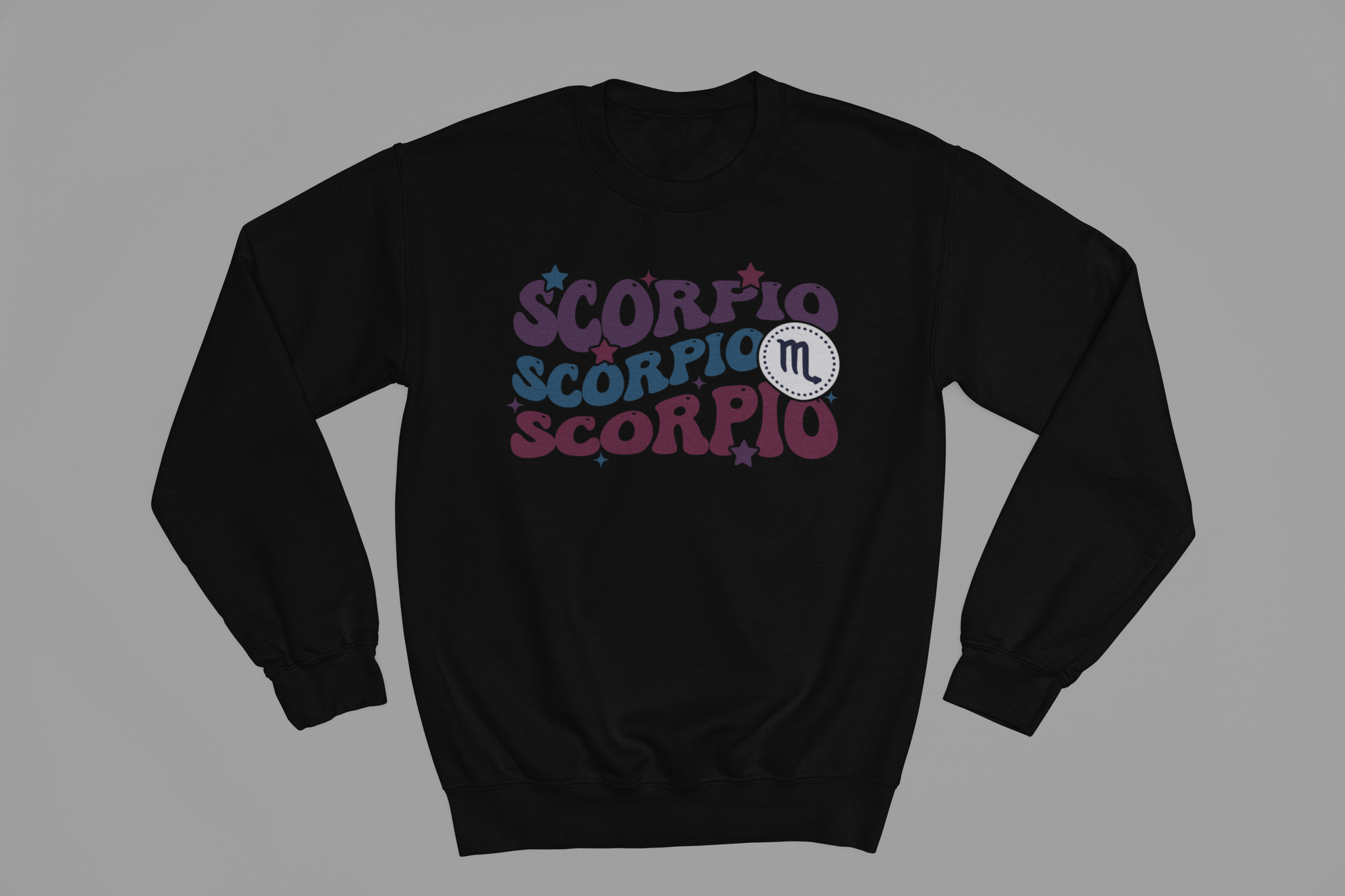 Scorpio Zodiac Fun Colour Font Sweatshirt