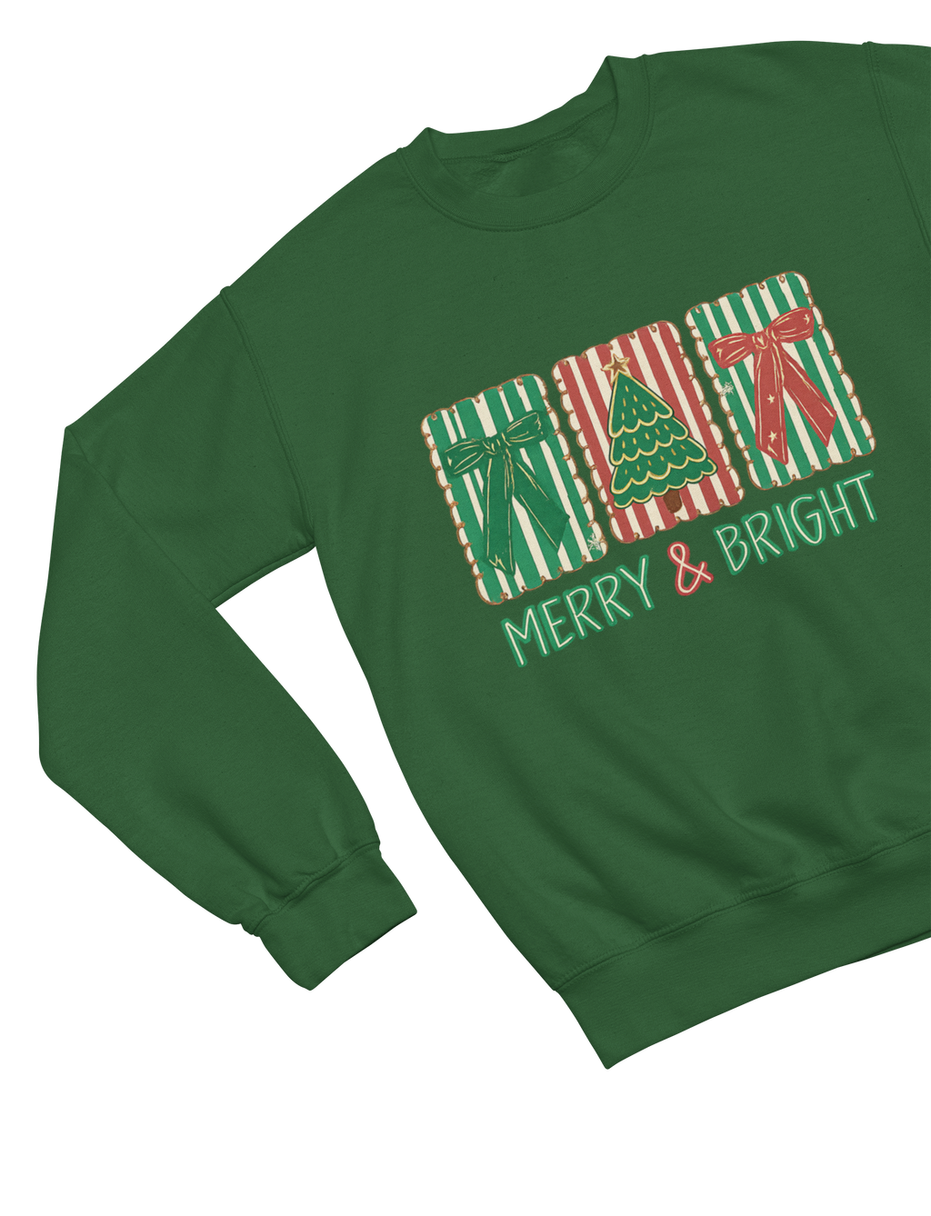 Merry & Bright Christmas Coquette Cookie Sweatshirt – Festive Biscuit Design