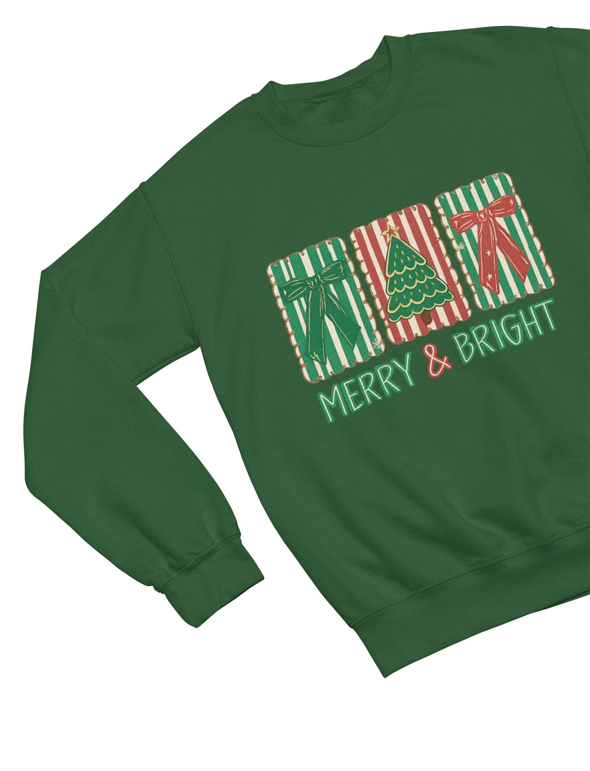 Merry & Bright Christmas Coquette Cookie Sweatshirt – Festive Biscuit Design