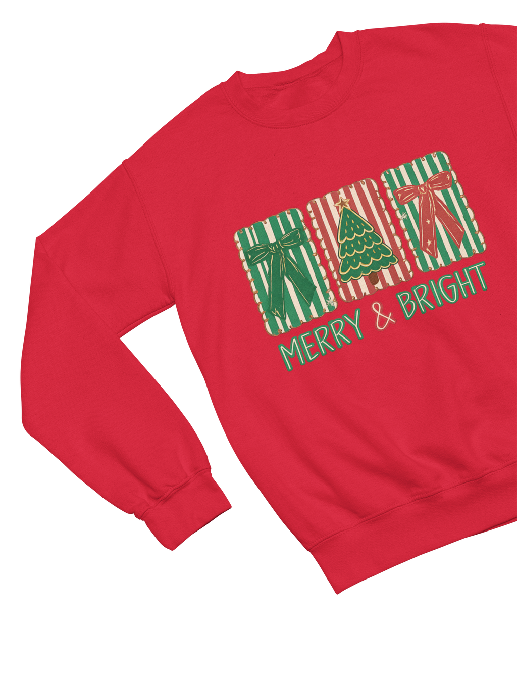 Merry & Bright Christmas Coquette Cookie Sweatshirt – Festive Biscuit Design