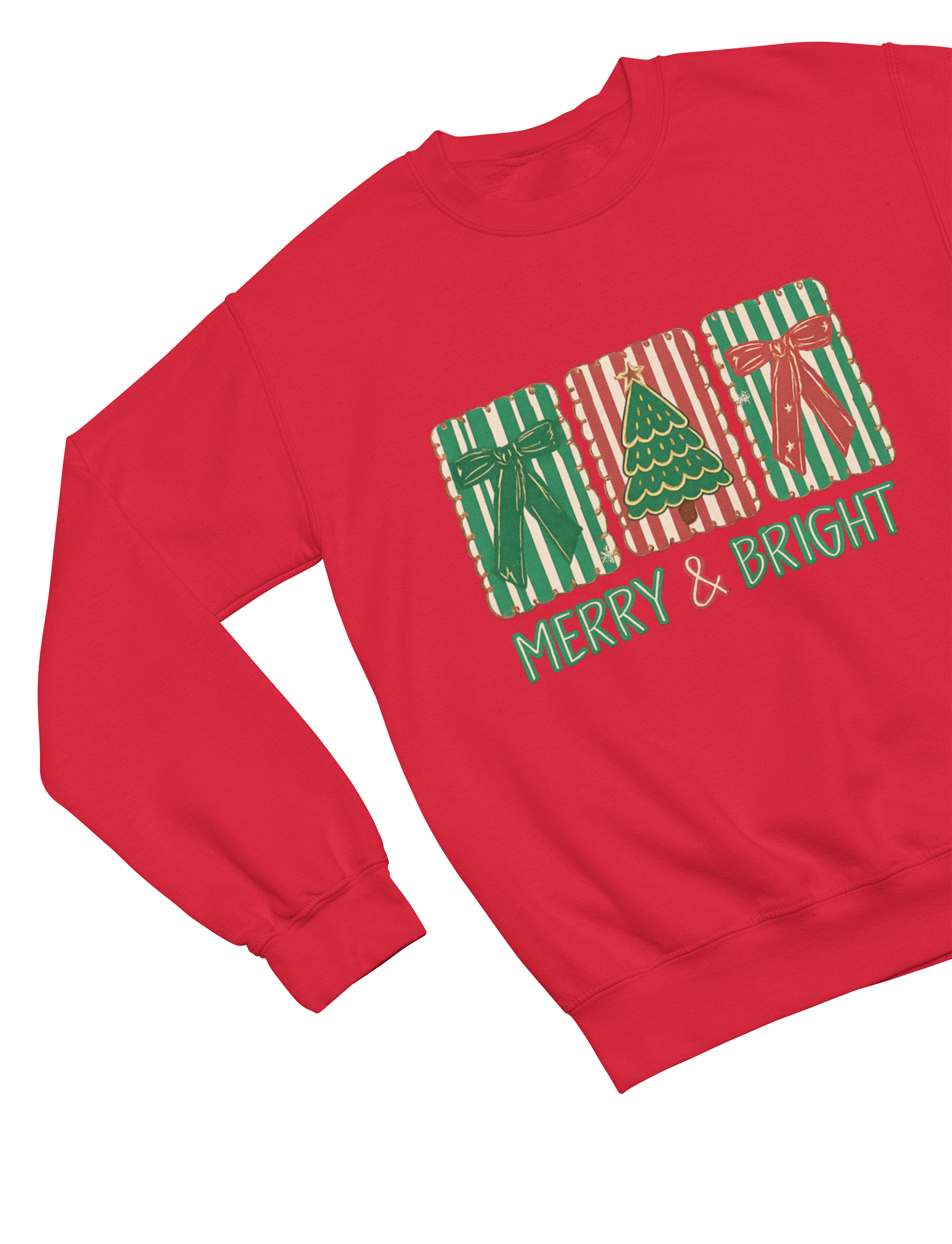 Merry & Bright Christmas Coquette Cookie Sweatshirt – Festive Biscuit Design