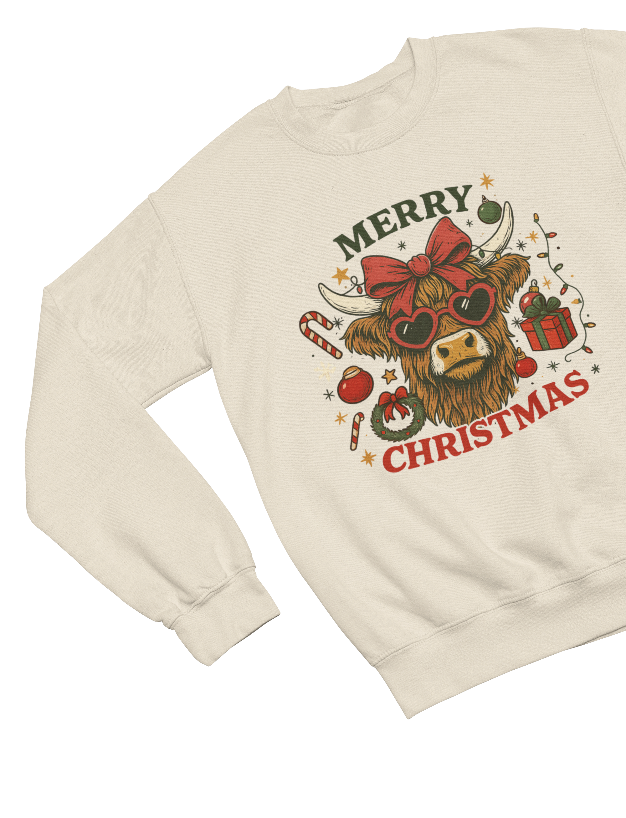 Highland Cow Merry Christmas Jumper – Funny Xmas Sweatshirt UK