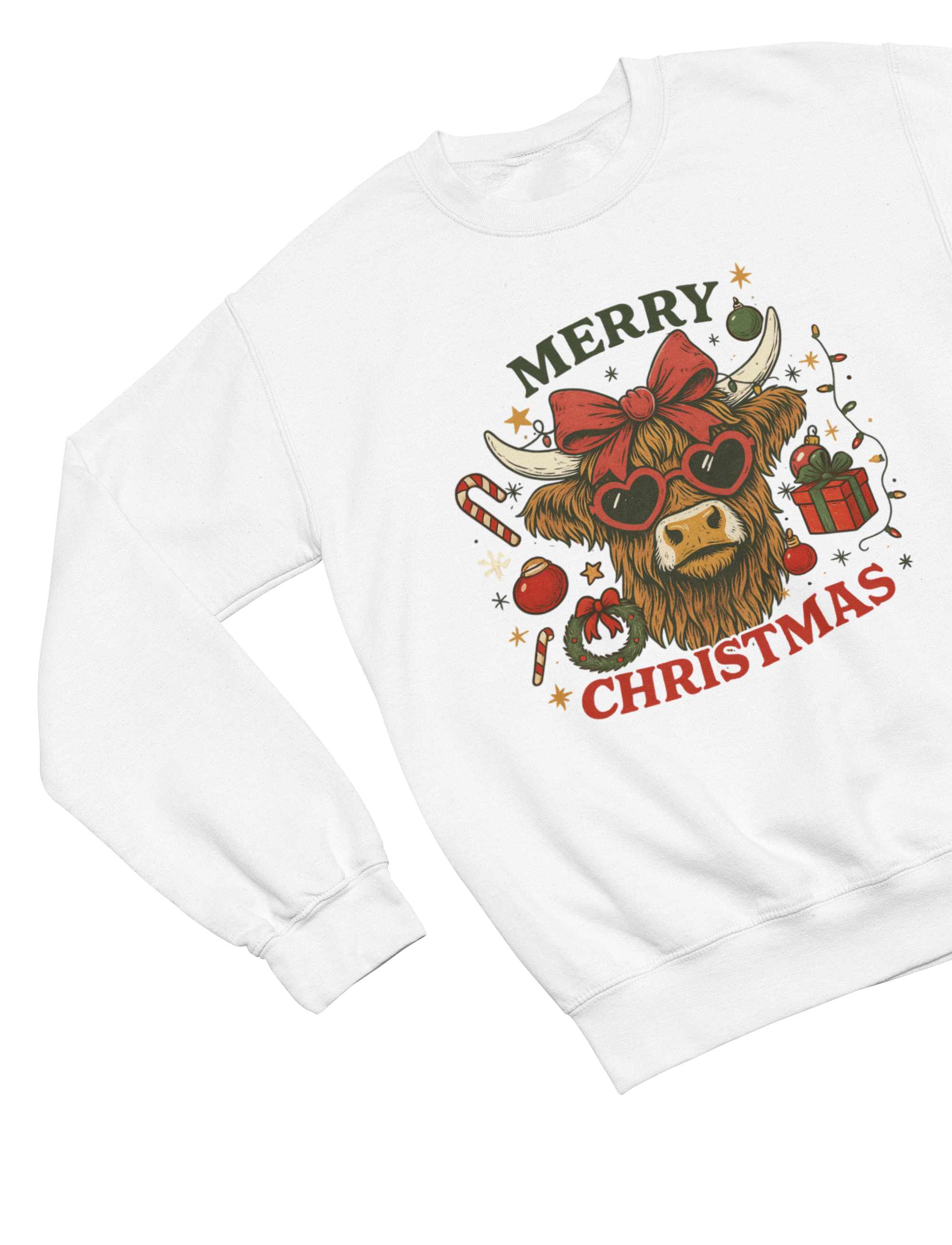 Highland Cow Merry Christmas Jumper – Funny Xmas Sweatshirt UK