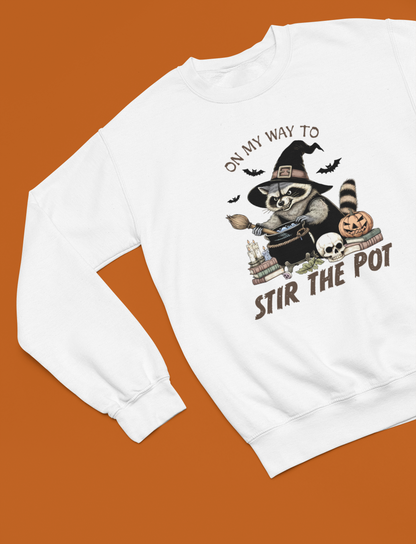Racoon Stir The Pot Halloween Funny T-Shirt/Sweatshirt Unisex