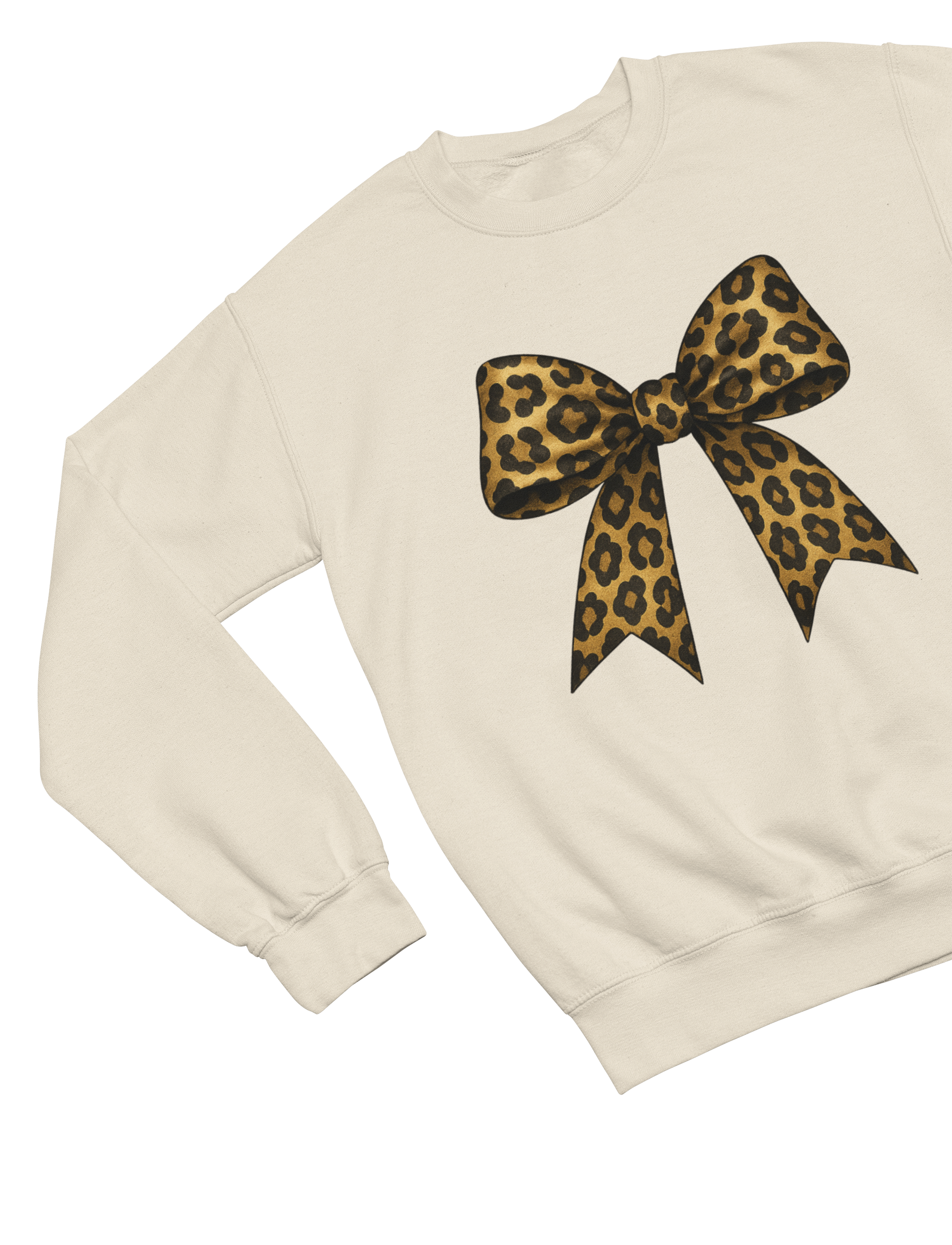 Leopard Bow Sweatshirt or T-Shirt – Bold Animal Print Gift UK