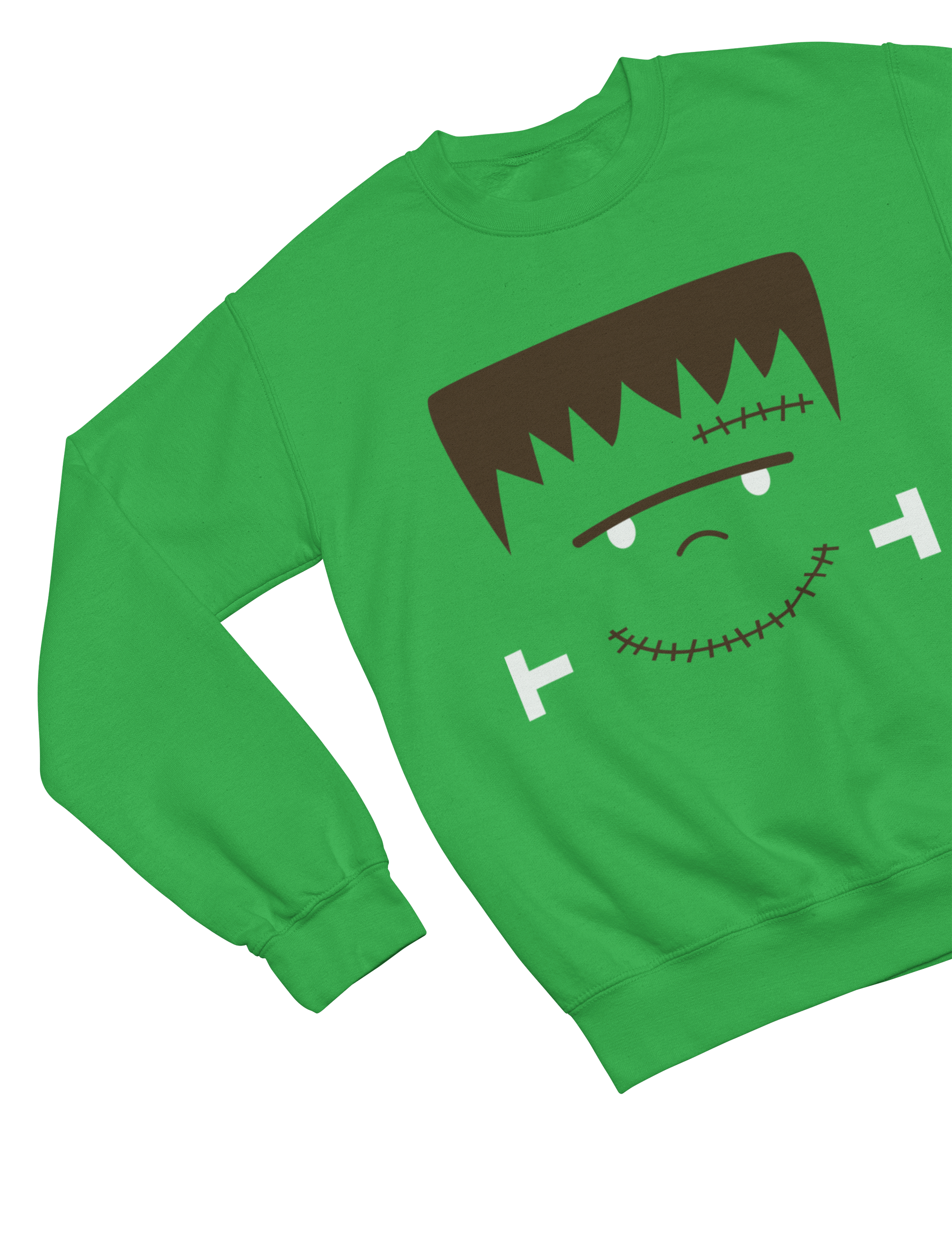 Kids Frankenstein Halloween Sweatshirt | Green Monster Jumper