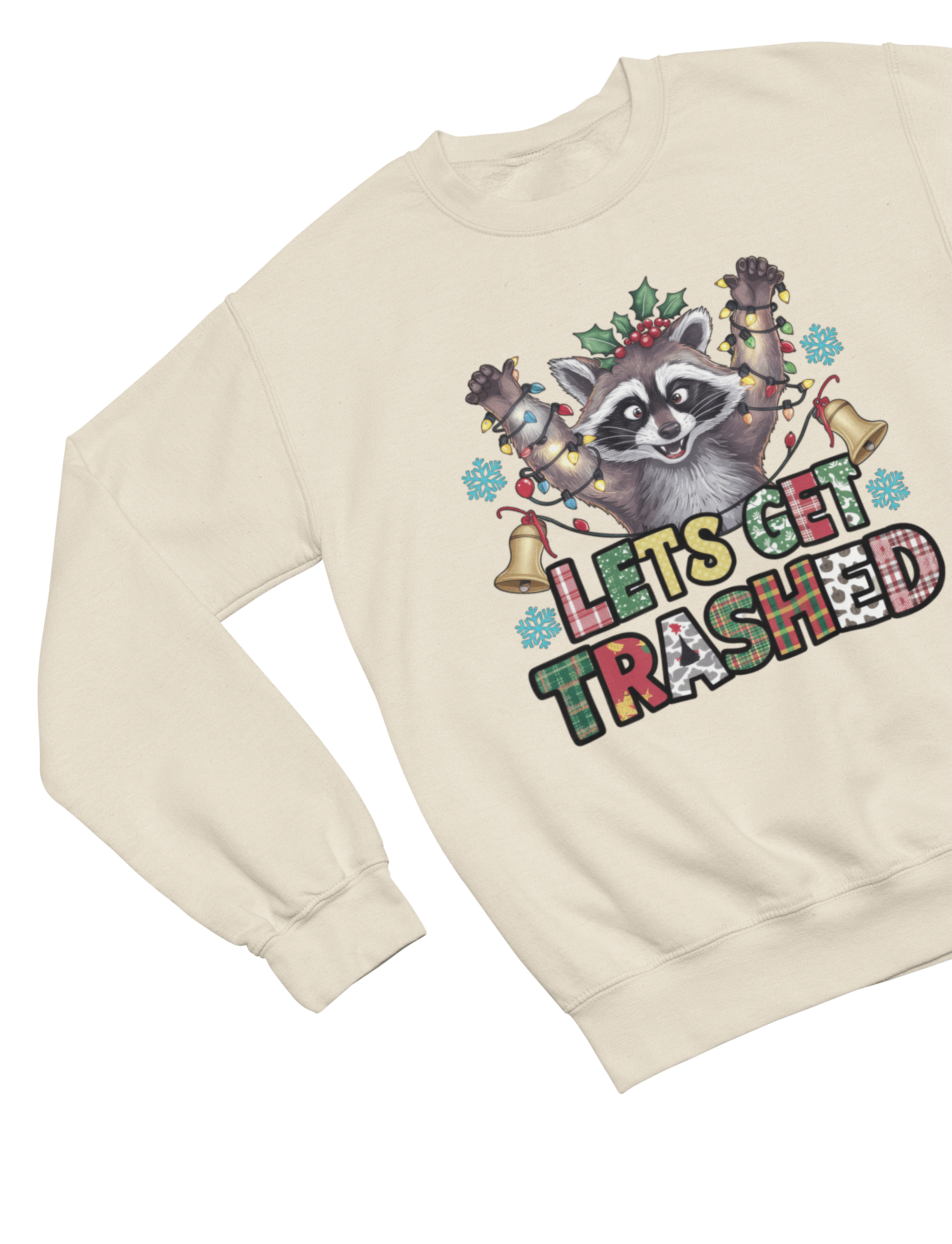 Let’s Get Trashed Raccoon Christmas Sweatshirt – Funny Xmas Jumper