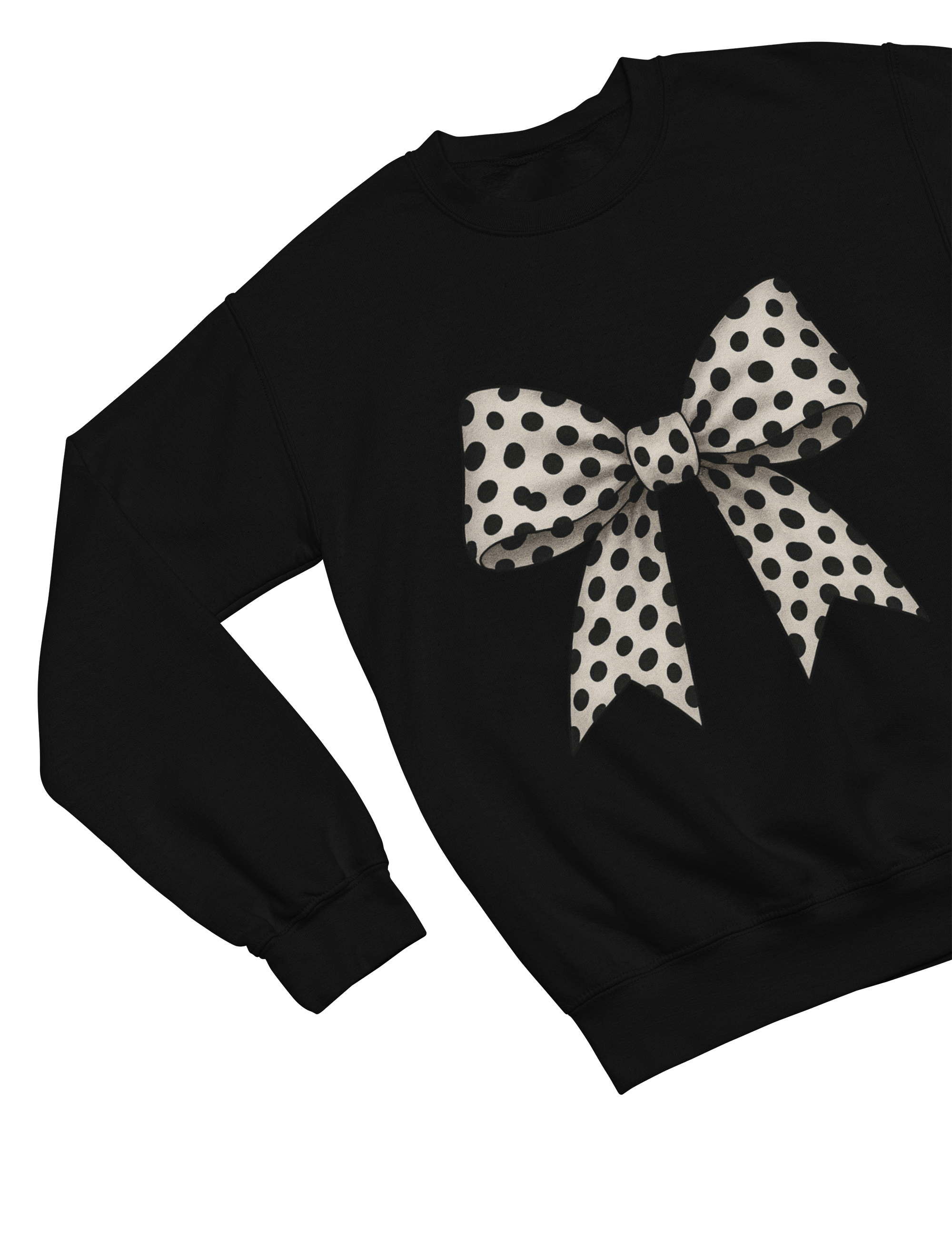 Polka Dot Coquette Bow Sweatshirt & T-Shirt – Retro Dot Print, UK Fit