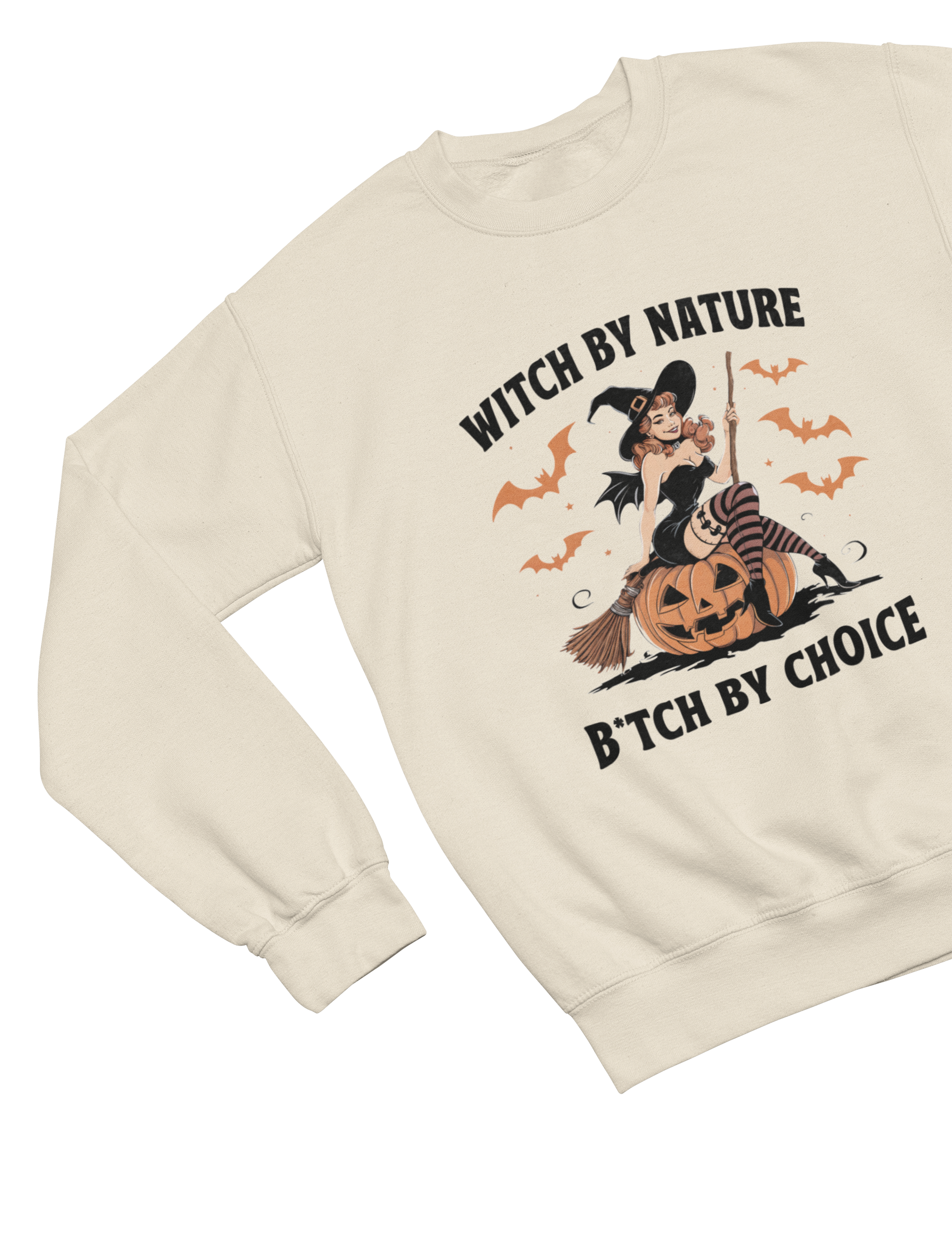 Witch By Nature Halloween Sweatshirt – Funny Retro Witch Jumper