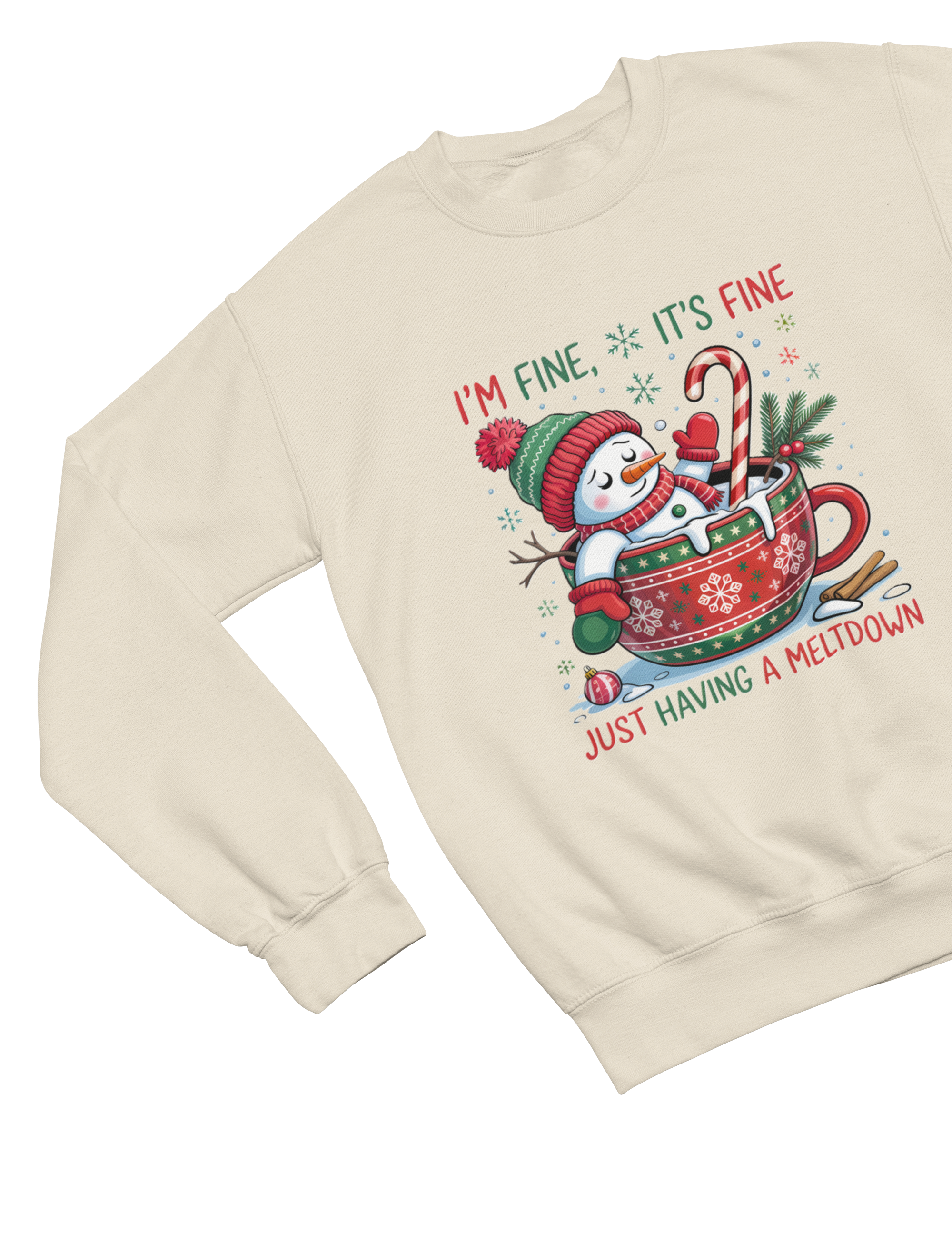Funny Meltdown Snowman Christmas Sweatshirt – Festive Holiday Jumper
