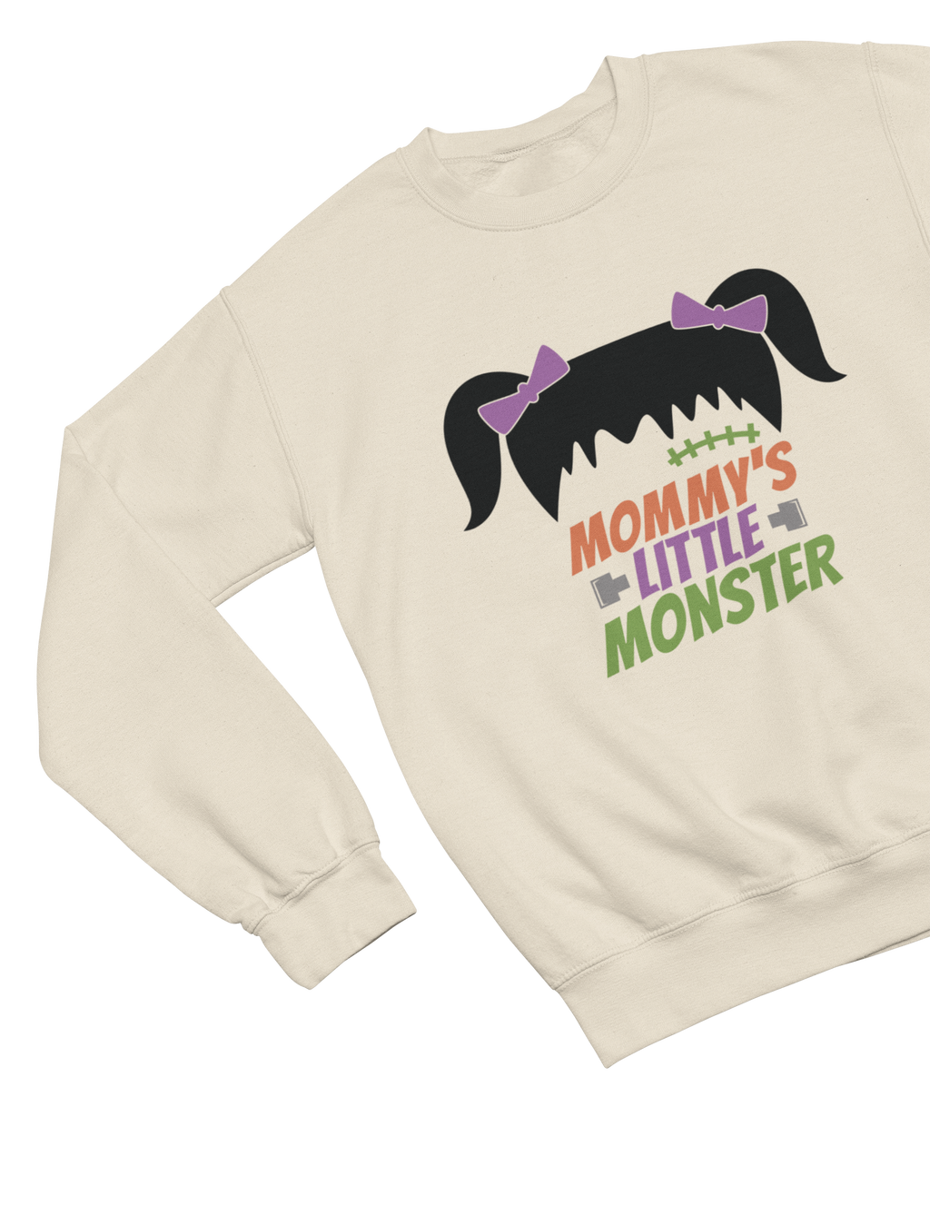 Kids Mommy’s Little Monster Girl Halloween Sweatshirt | Cute Jumper