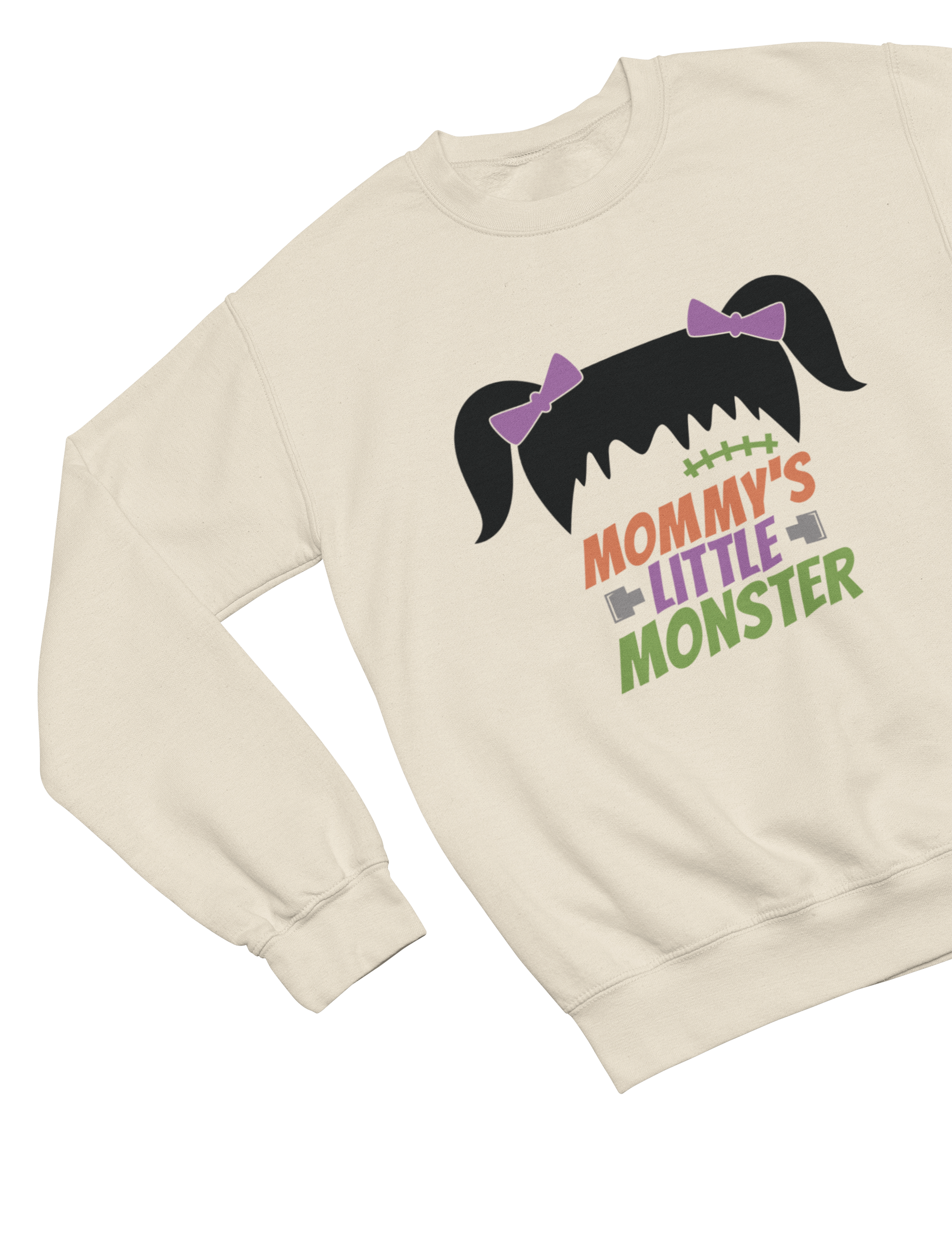 Kids Mommy’s Little Monster Girl Halloween Sweatshirt | Cute Jumper