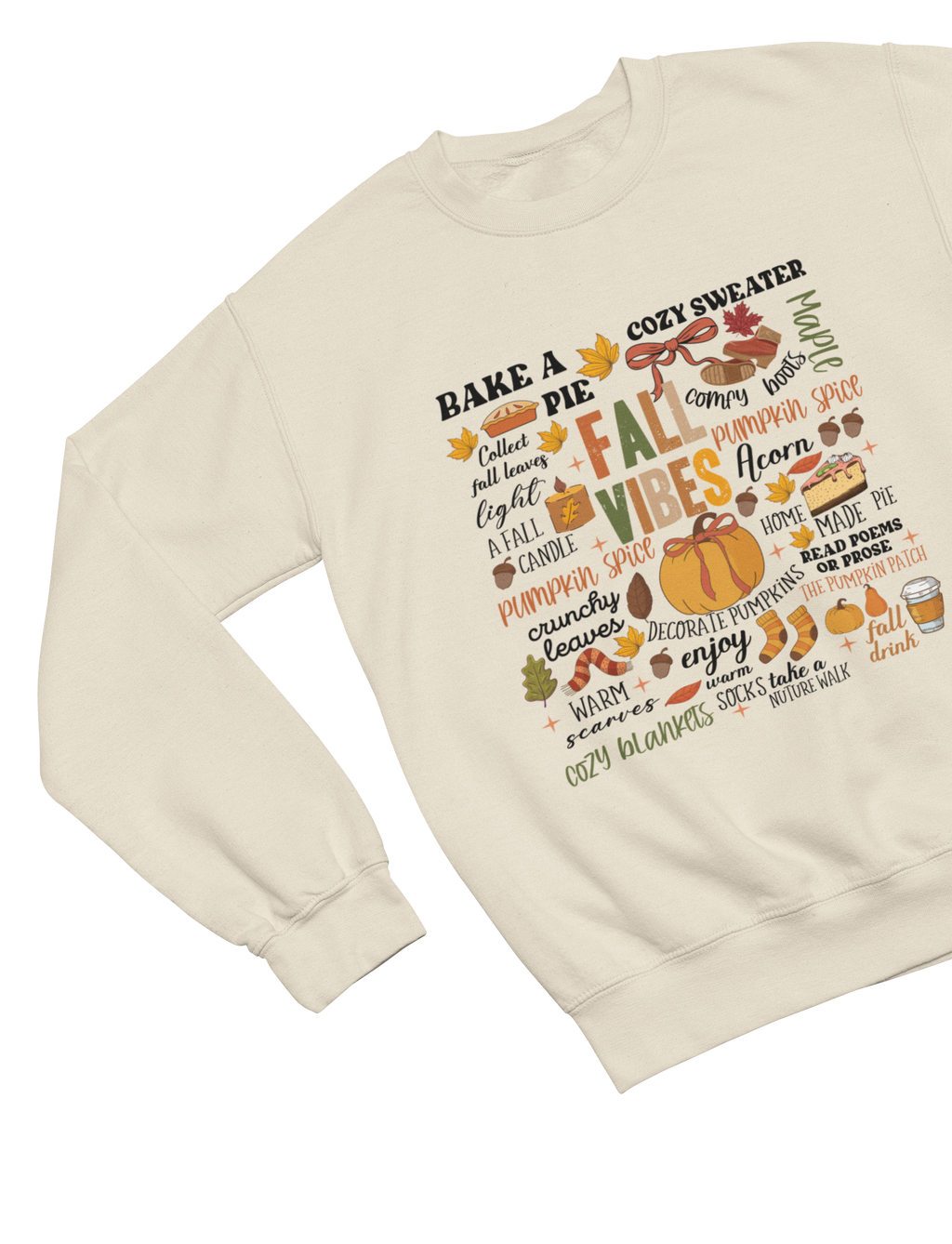 Fall Vibes Sweatshirt | Cozy Autumn Word Art Jumper