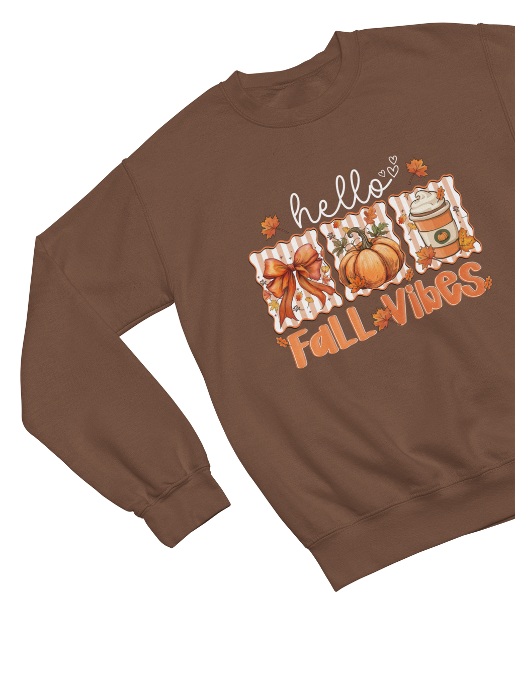 Hello Fall Vibes Sweatshirt | Cozy Autumn Pumpkin Spice Jumper
