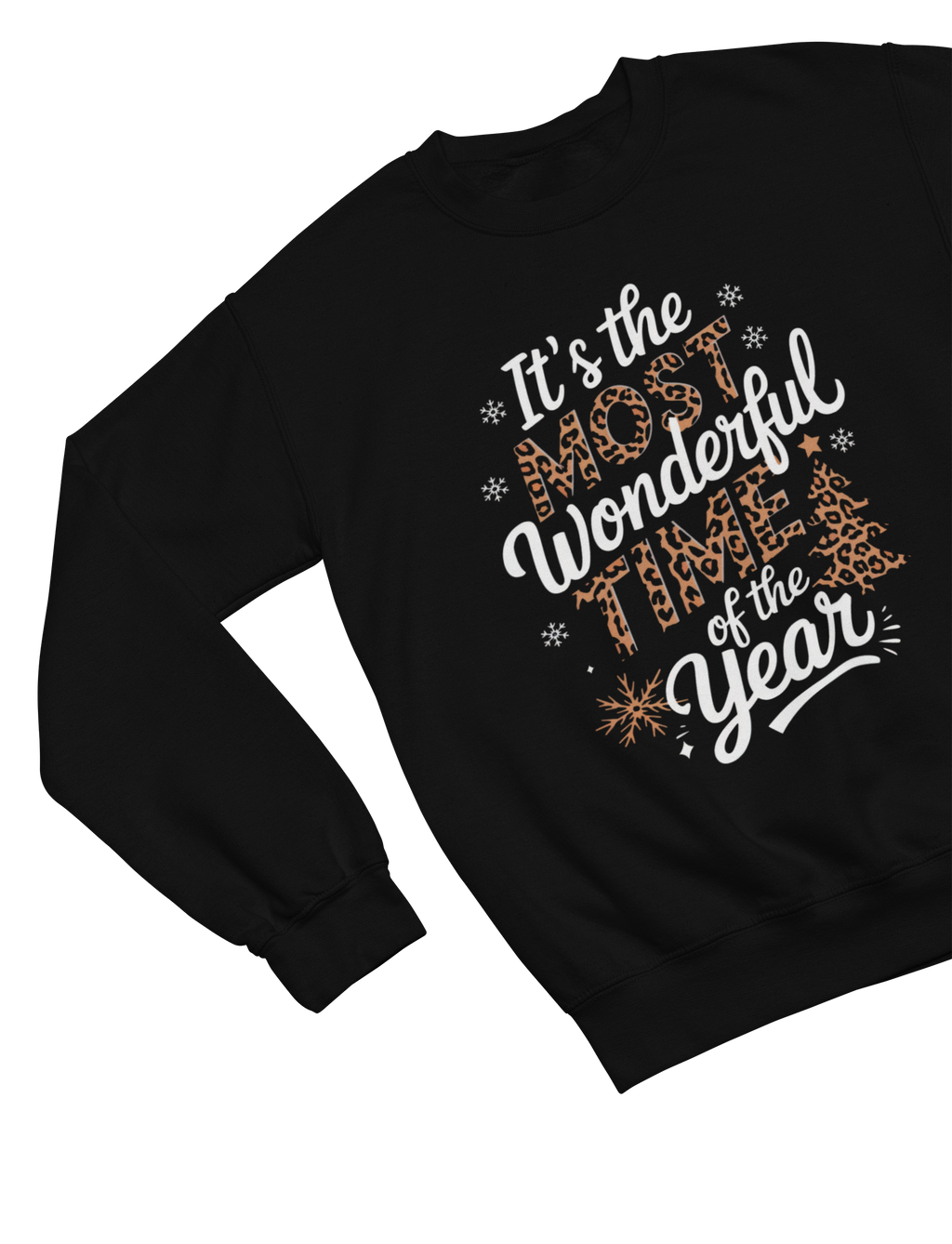 Leopard Print Christmas Sweatshirt – Most Wonderful Time Jumper
