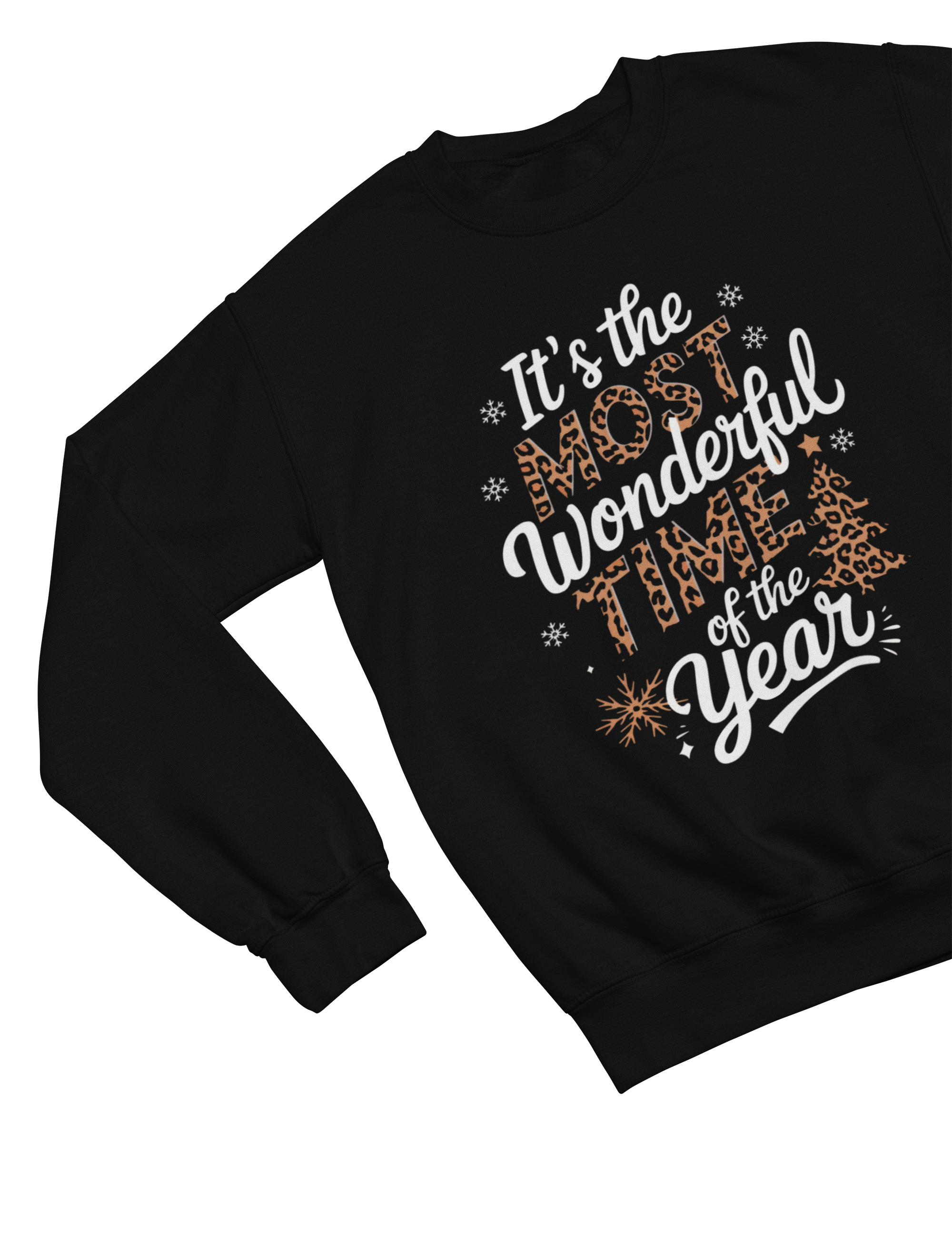 Leopard Print Christmas Sweatshirt – Most Wonderful Time Jumper