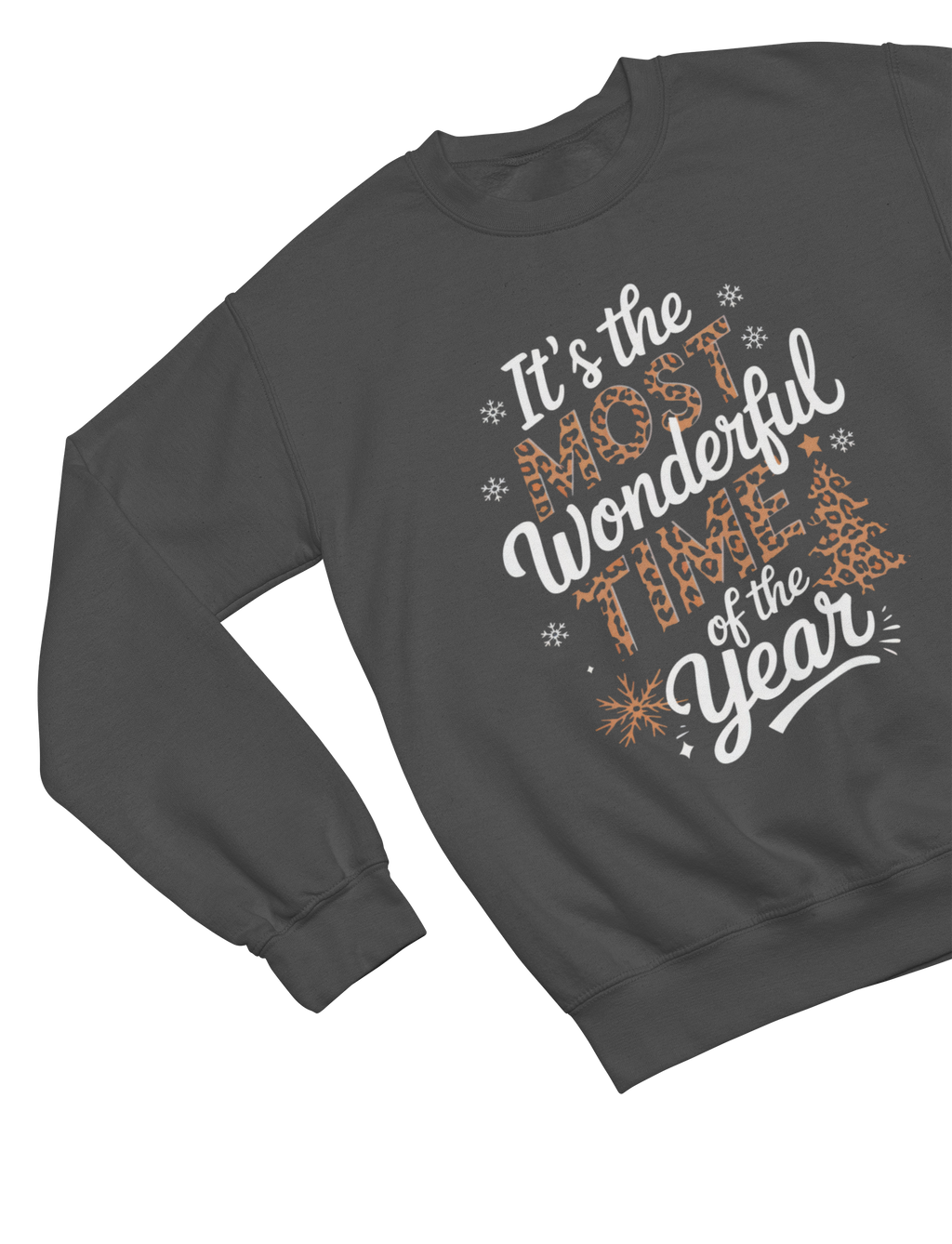 Leopard Print Christmas Sweatshirt – Most Wonderful Time Jumper