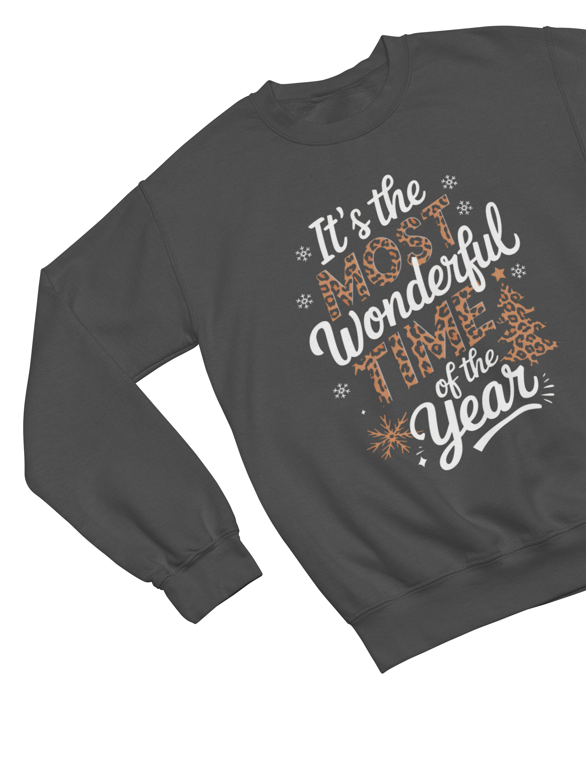 Leopard Print Christmas Sweatshirt – Most Wonderful Time Jumper