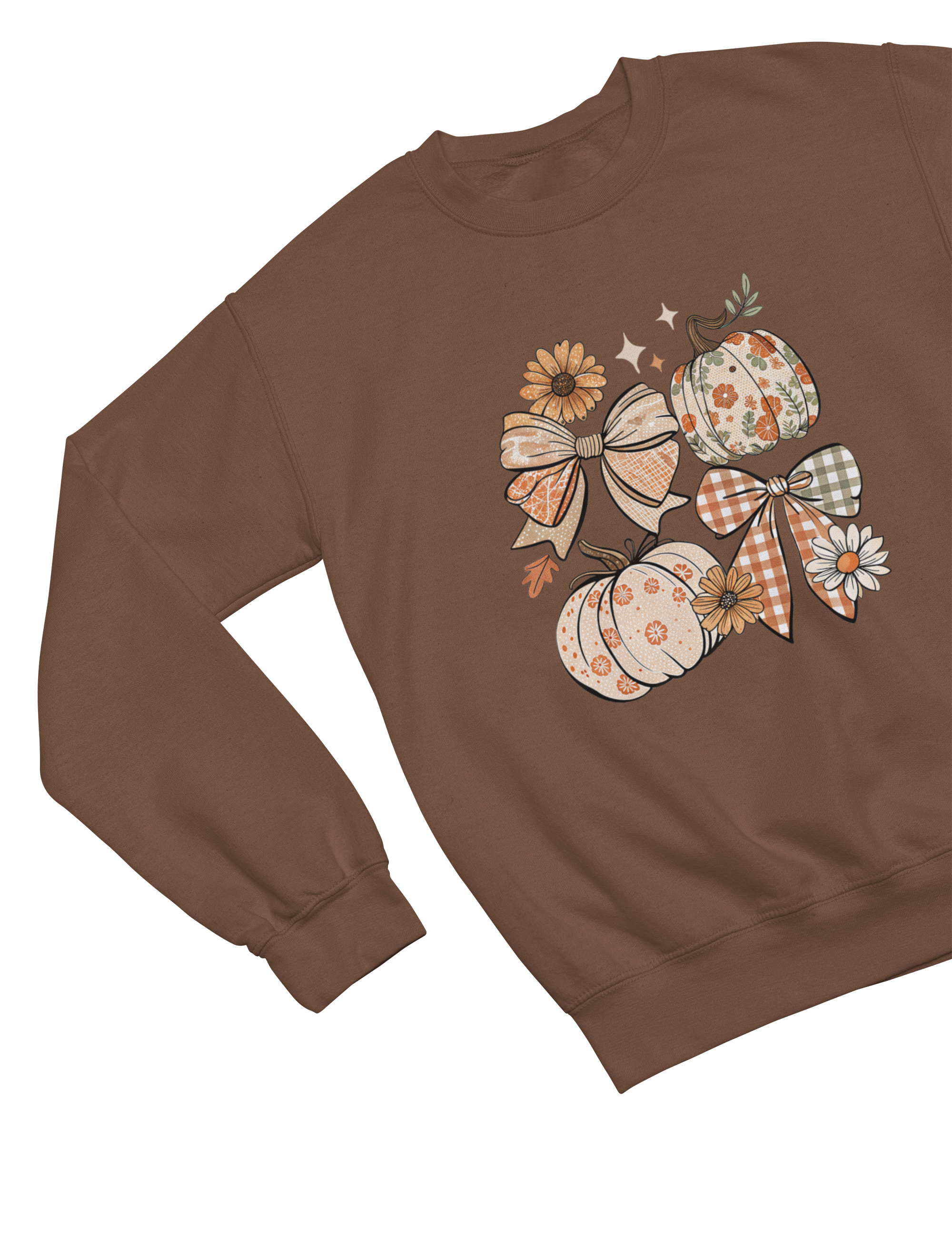 Floral Pumpkin Bow Sweatshirt | Coquette Autumn Cozy Jumper