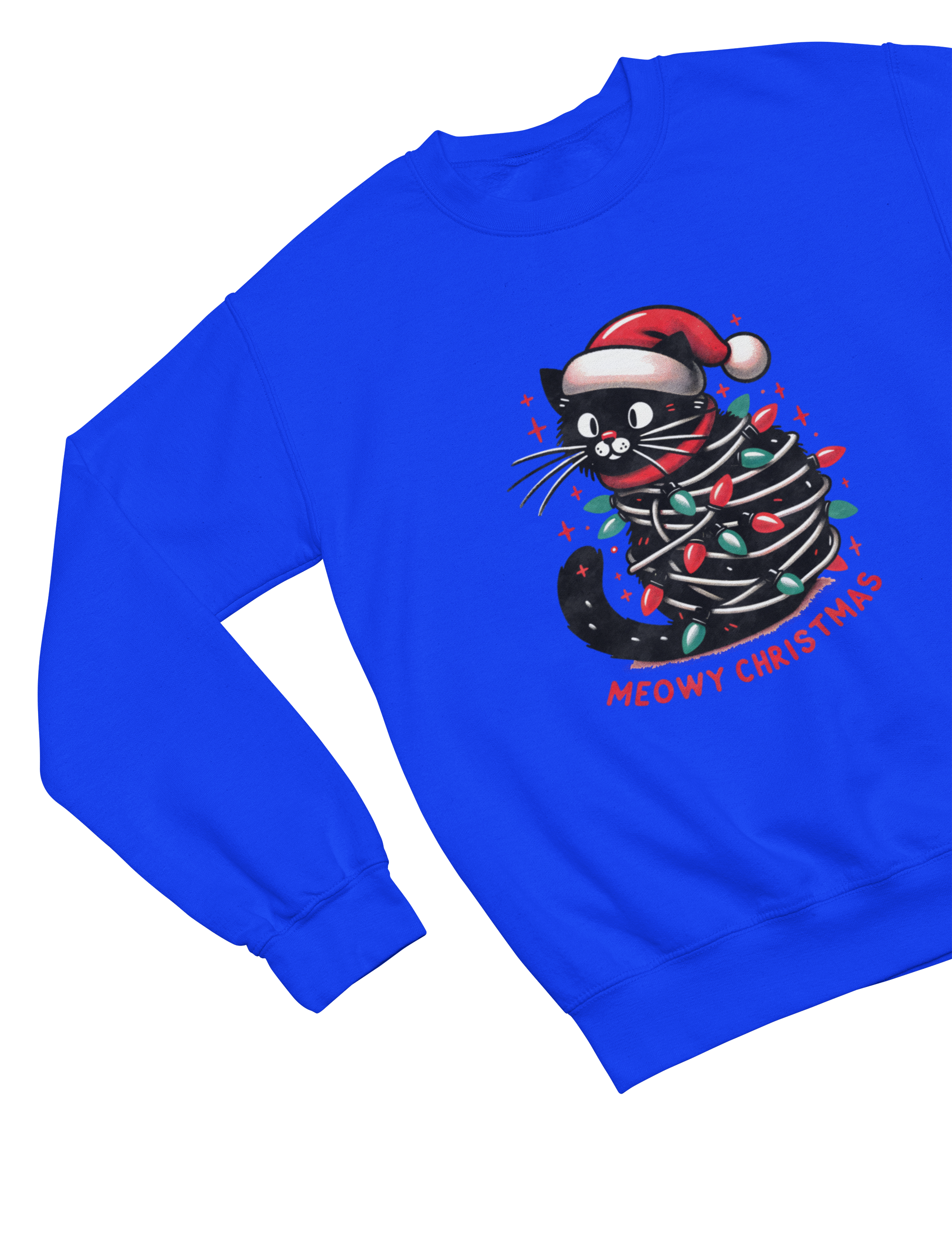 Meowy Christmas Cat Sweatshirt – Funny Festive Jumper (Adults & Kids)