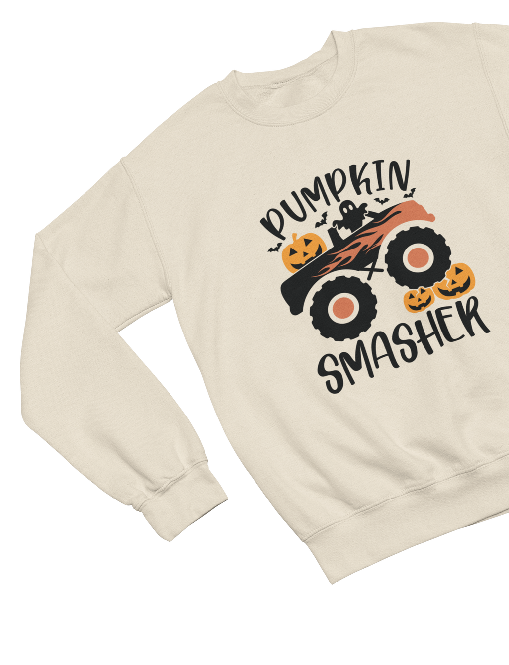 Kids Pumpkin Smasher Halloween Sweatshirt | Monster Truck Jumper