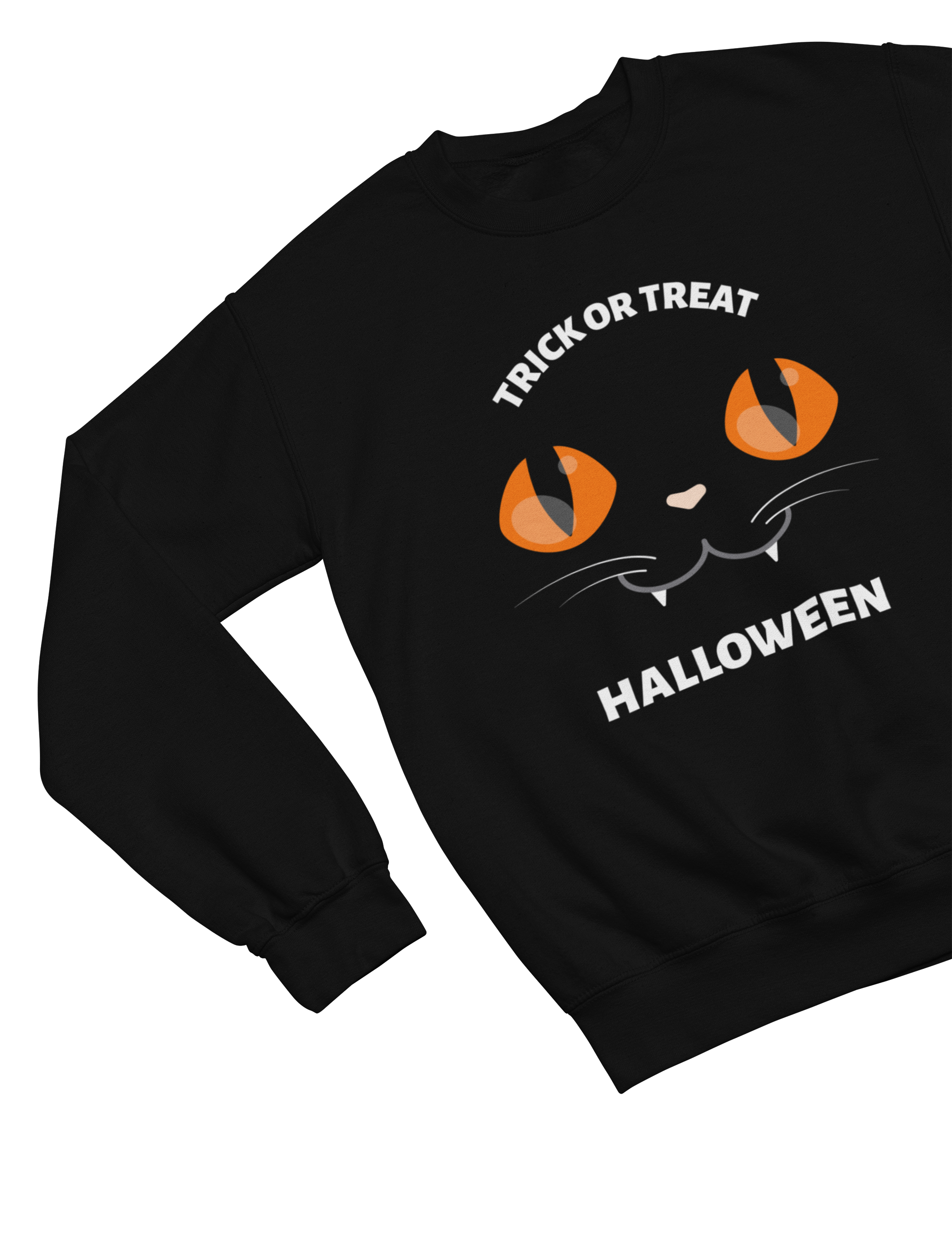 Kids Trick or Treat Halloween Cat Sweatshirt | Spooky Jumper