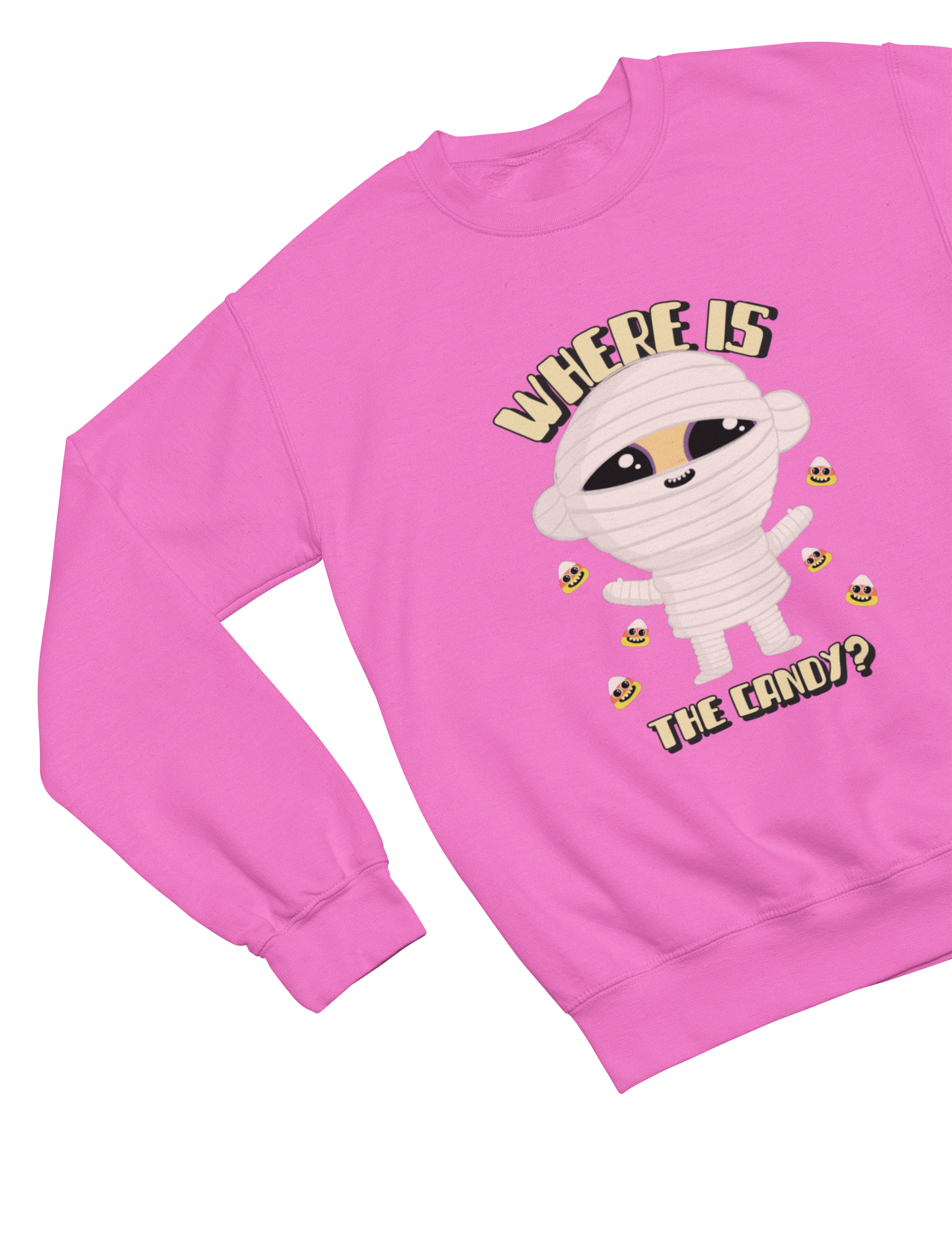 Kids Where Is the Candy? Mummy Halloween Sweatshirt | Trick-or-Treat Jumper