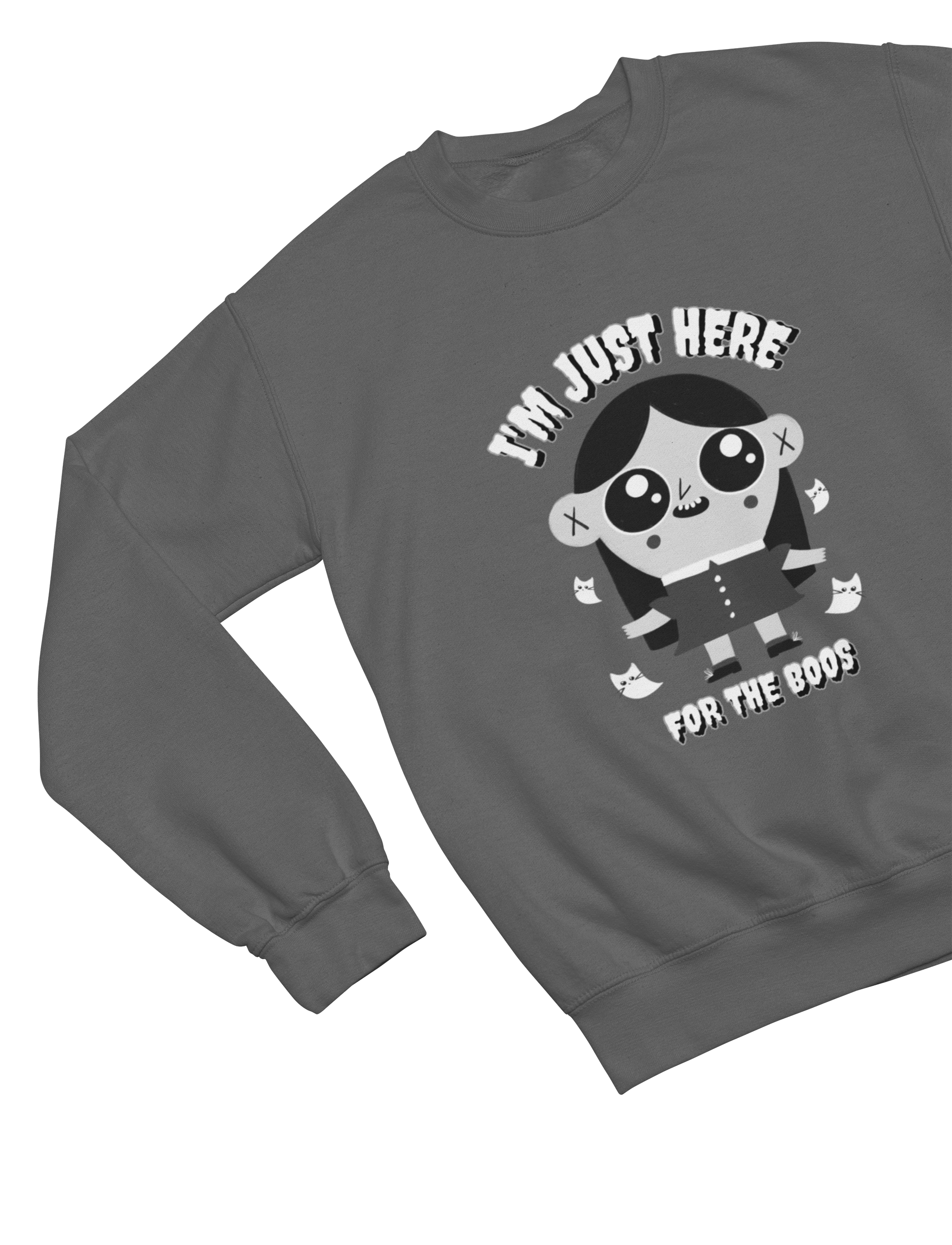 Kids I'm Just Here for the Boos Halloween Sweatshirt | Funny Jumper