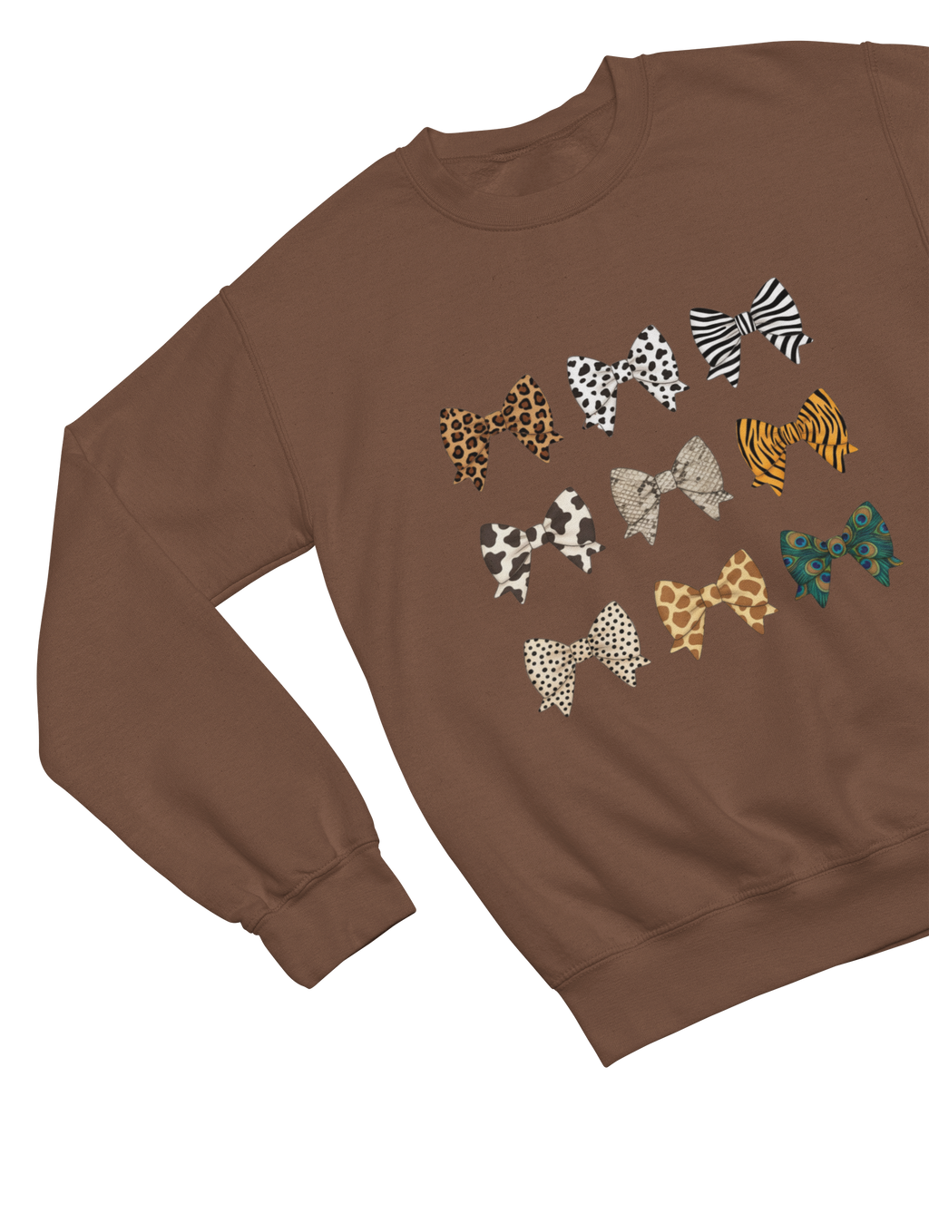 Animal Print Bows Sweatshirt | Coquette Aesthetic Jumper