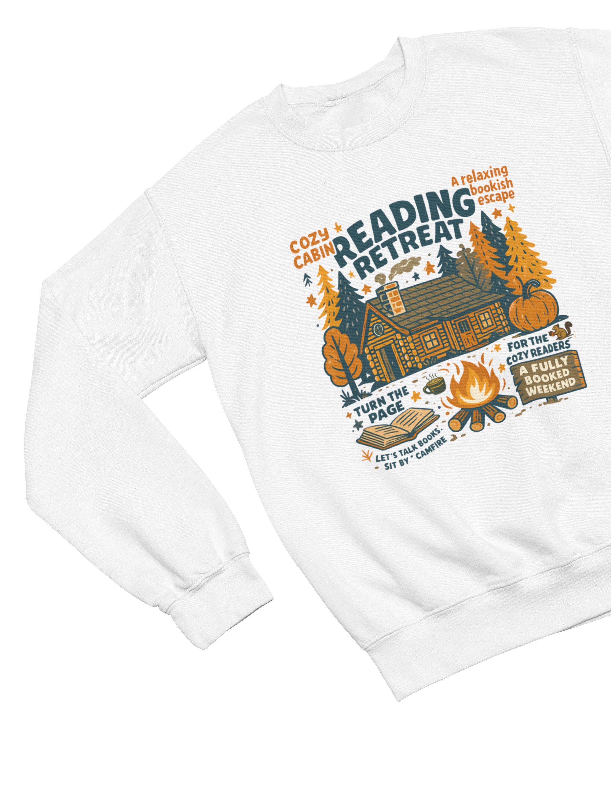 Cozy Cabin Reading Retreat Sweatshirt | Autumn Bookish Jumper