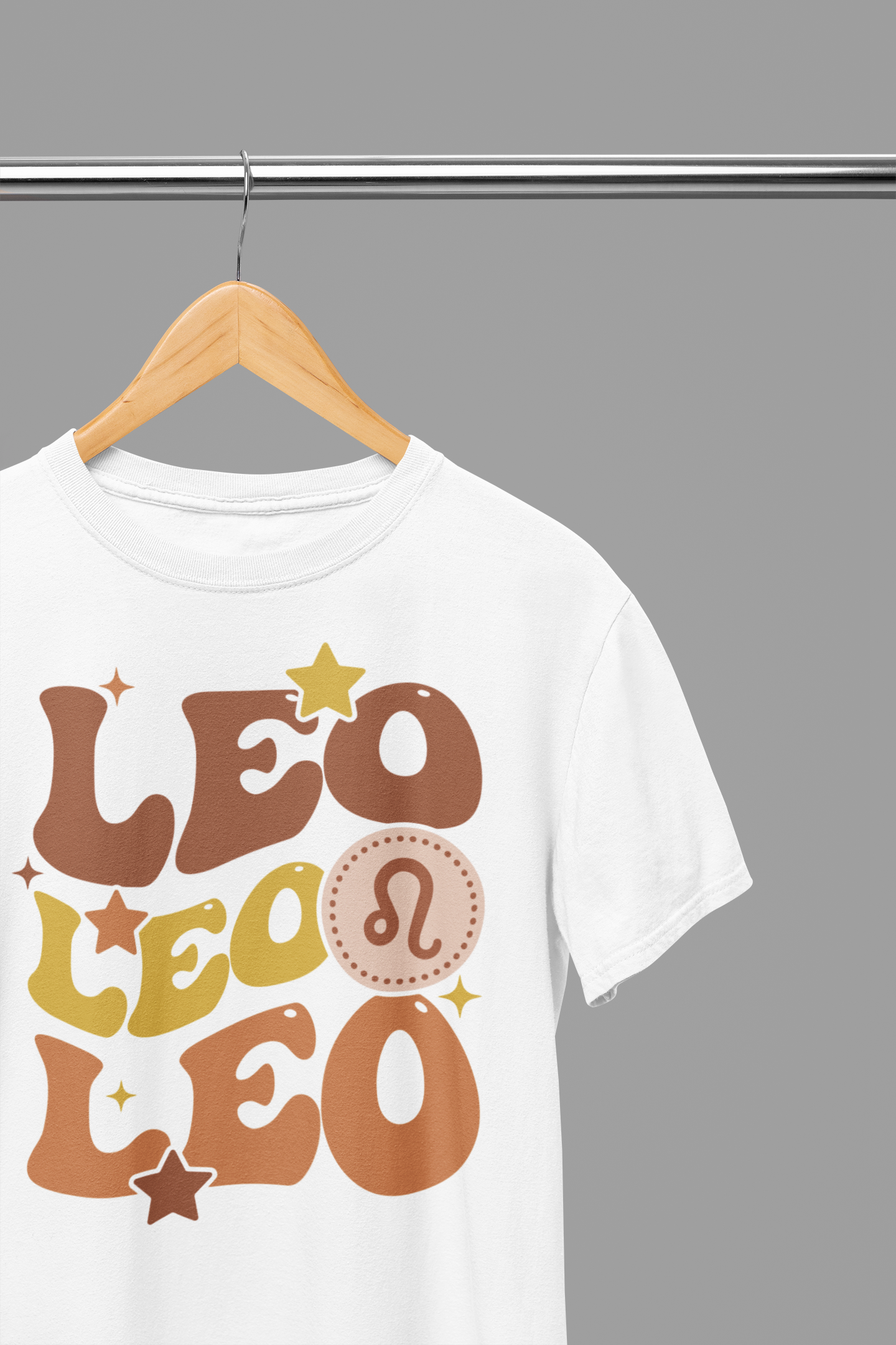 LEO Zodiac Fun Colour Font T-Shirt